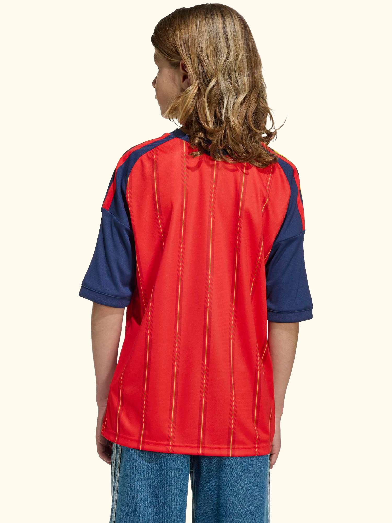 Kids' Spain 26 Home Youth Football Shirt, Vivid Red