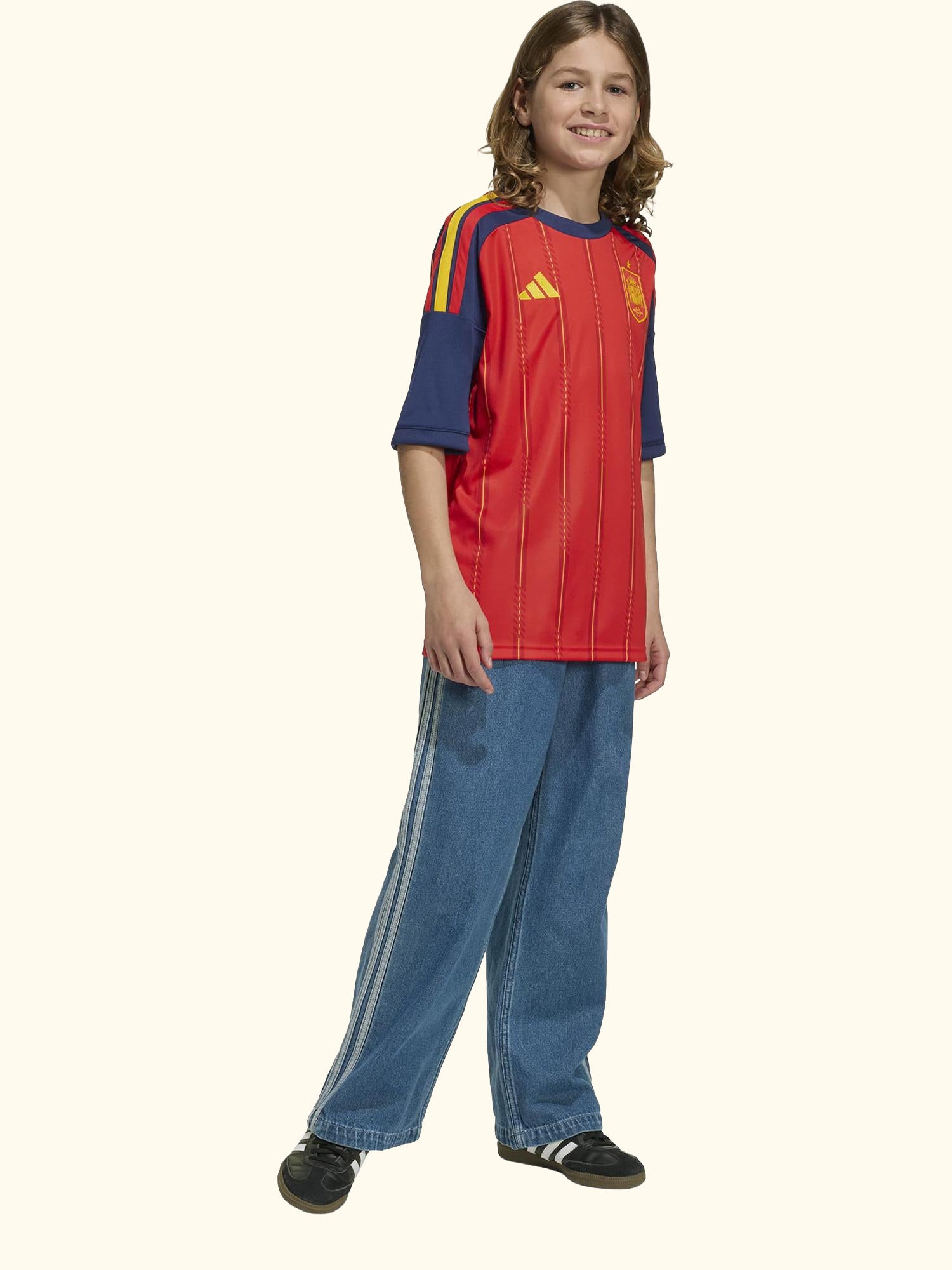 Kids' Spain 26 Home Youth Football Shirt, Vivid Red