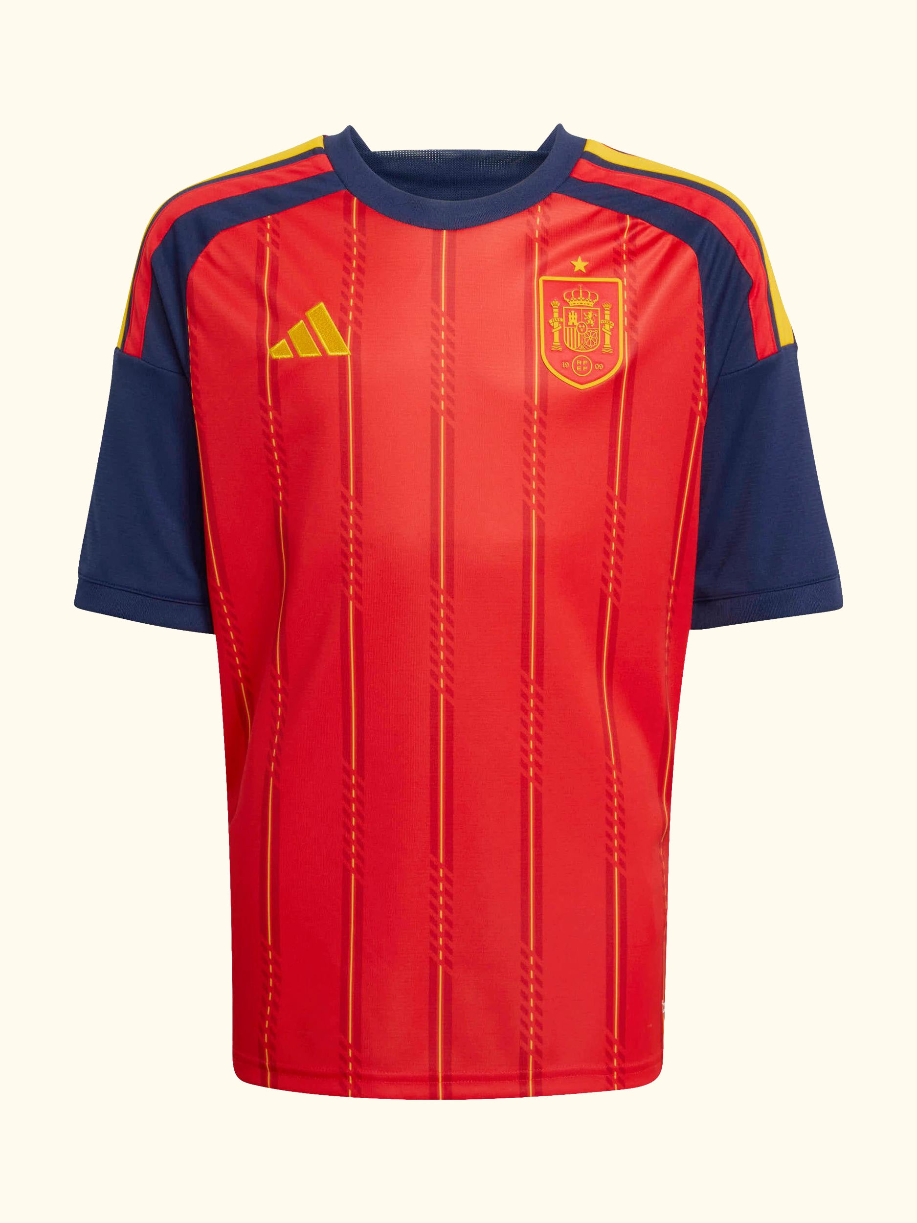 Kids' Spain 26 Home Youth Football Shirt, Vivid Red