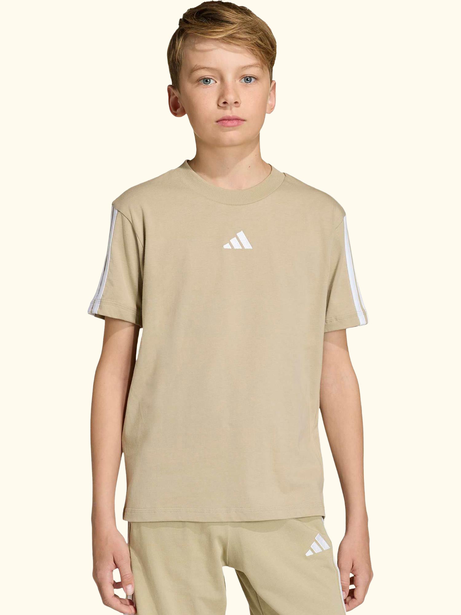 Kids' Essentials Short Sleeved T-Shirt, Beige/White