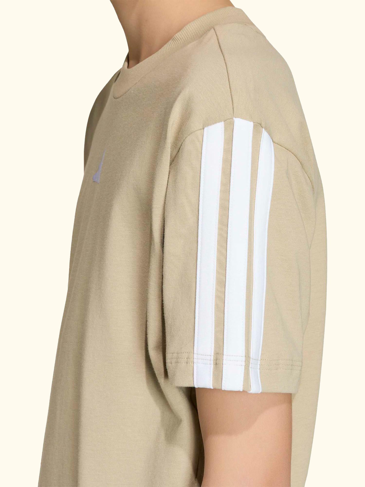 Kids' Essentials Short Sleeved T-Shirt, Beige/White