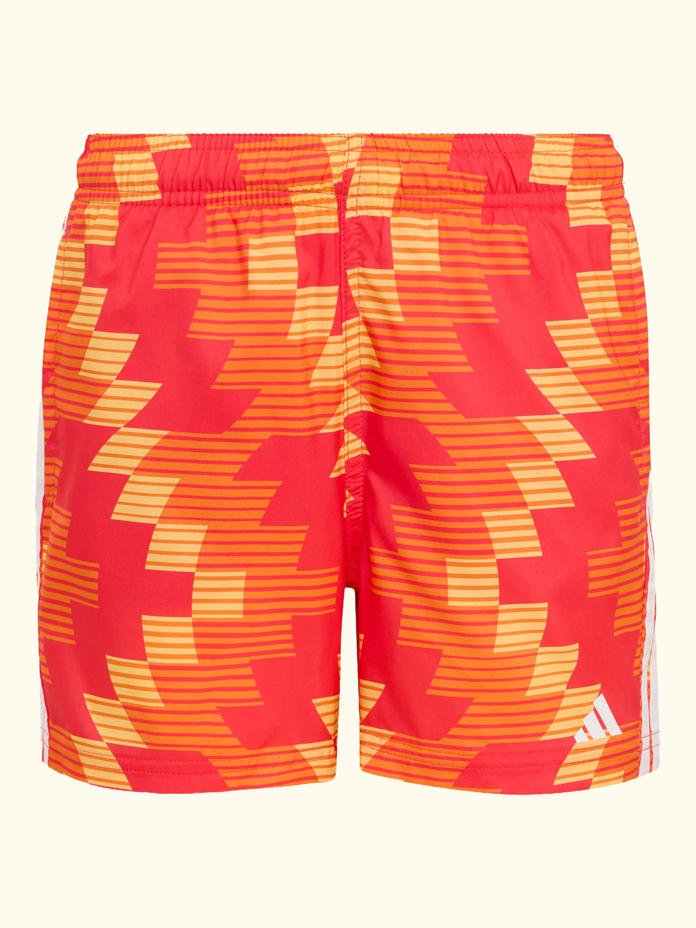 Kids' Football Graphic Swim Shorts, Pure Orange/White
