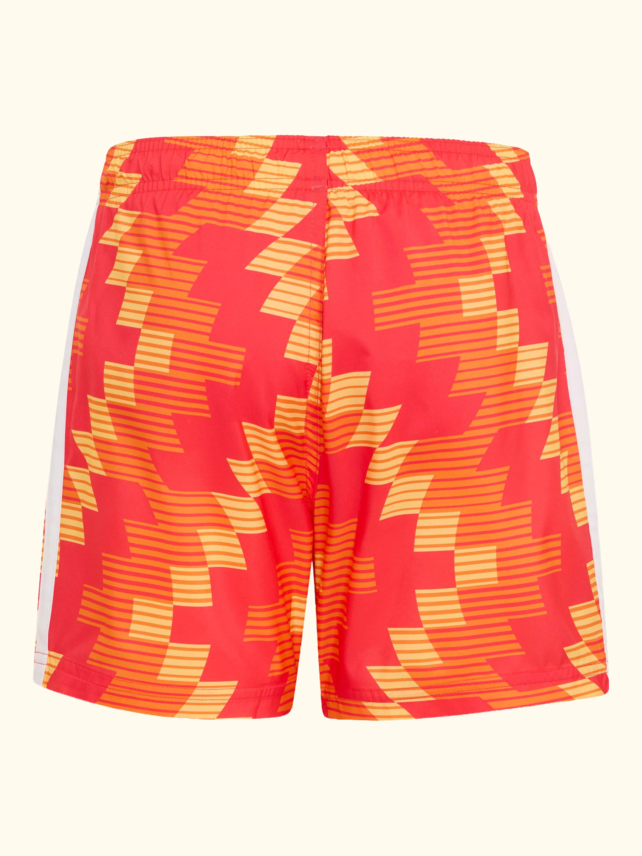 Kids' Football Graphic Swim Shorts, Pure Orange/White