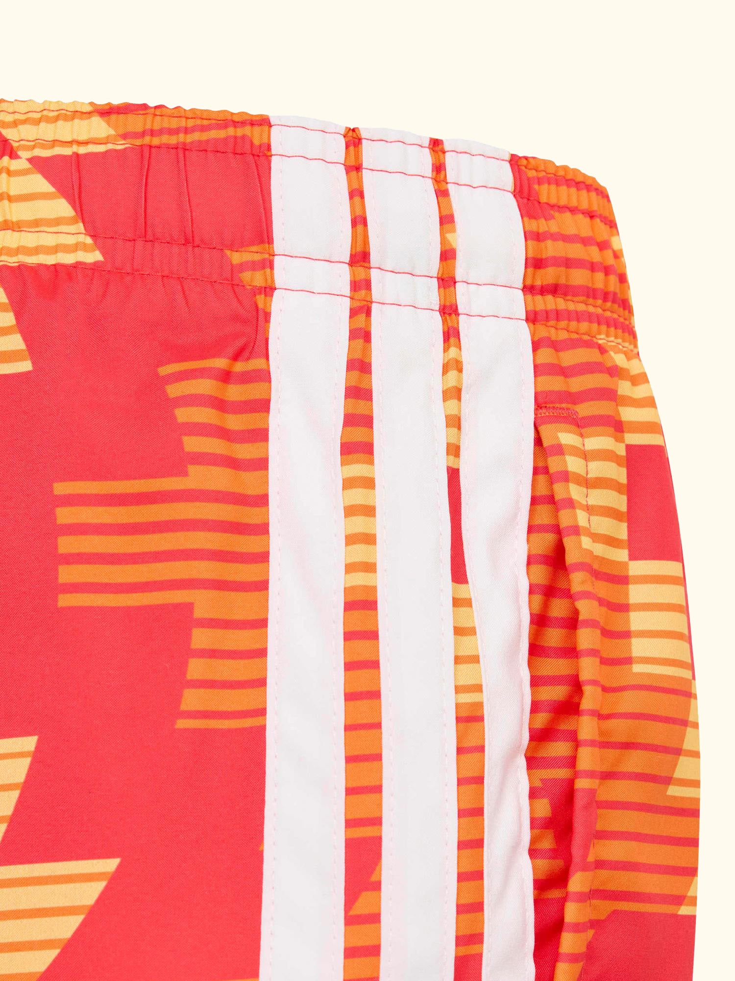 Kids' Football Graphic Swim Shorts, Pure Orange/White