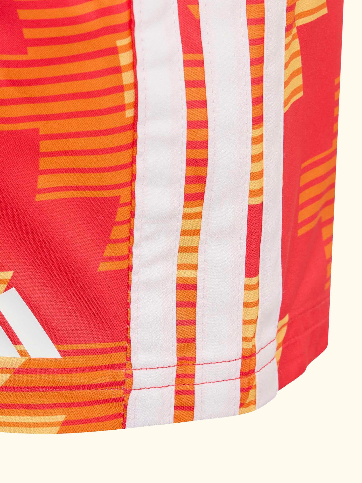 Kids' Football Graphic Swim Shorts, Pure Orange/White