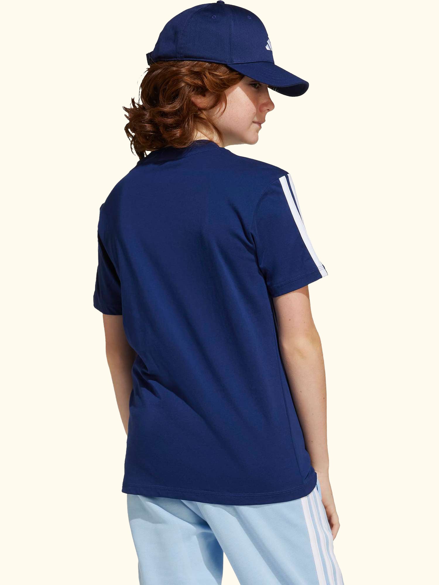 Kids' Classic 3-Stripes T-Shirt, Dark Blue/White