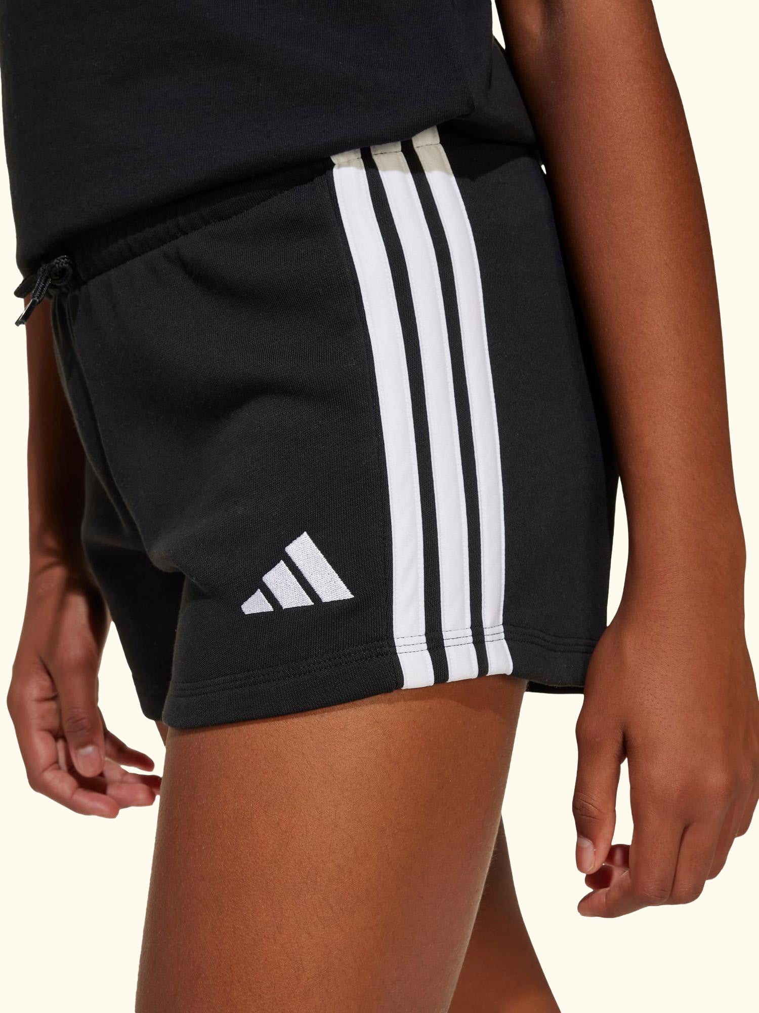 Kids' Classic 3-Stripes Shorts, Black/White