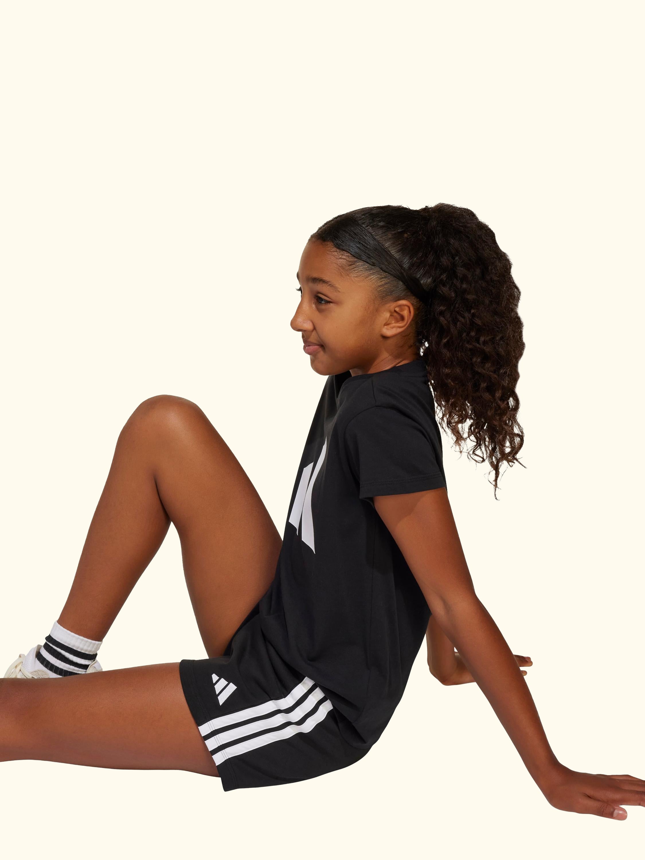 Kids' Classic 3-Stripes Shorts, Black/White