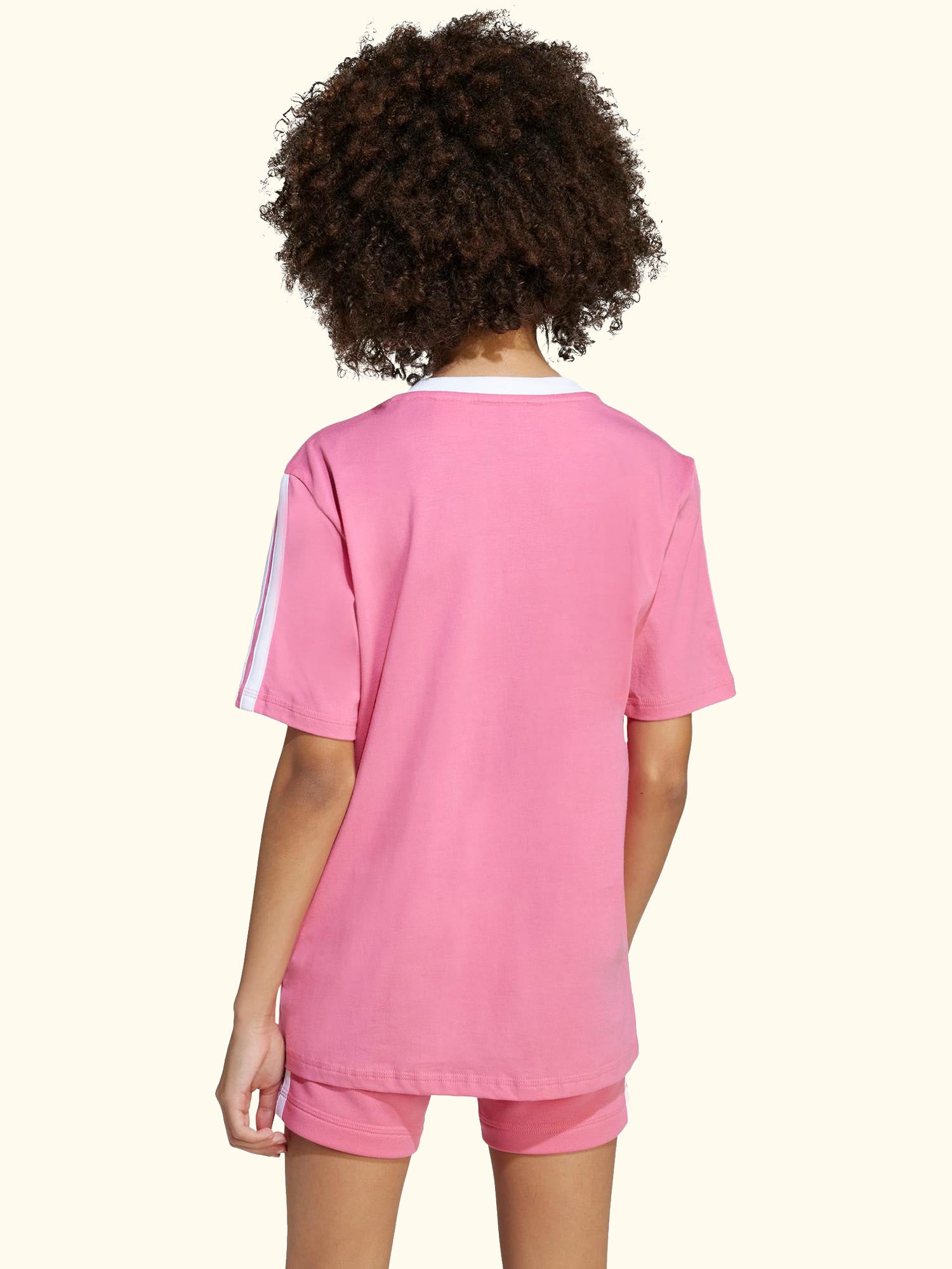 Kids' Cotton Classic 3-Stripes T-Shirt, Pink Fusion/ White