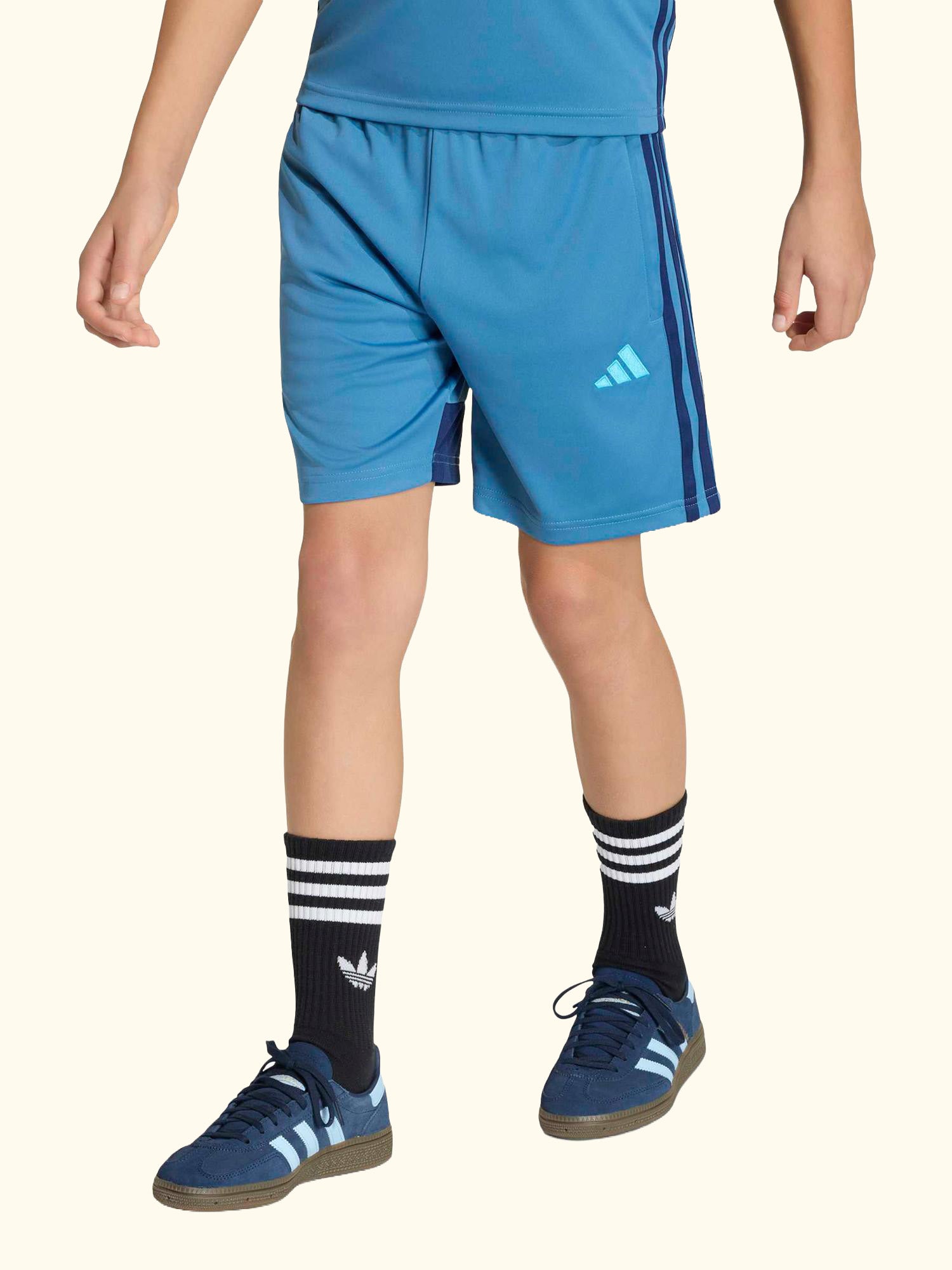 Kids' Tiro 25 Essentials Football Shorts, Dusky Ink/ Dark Blue