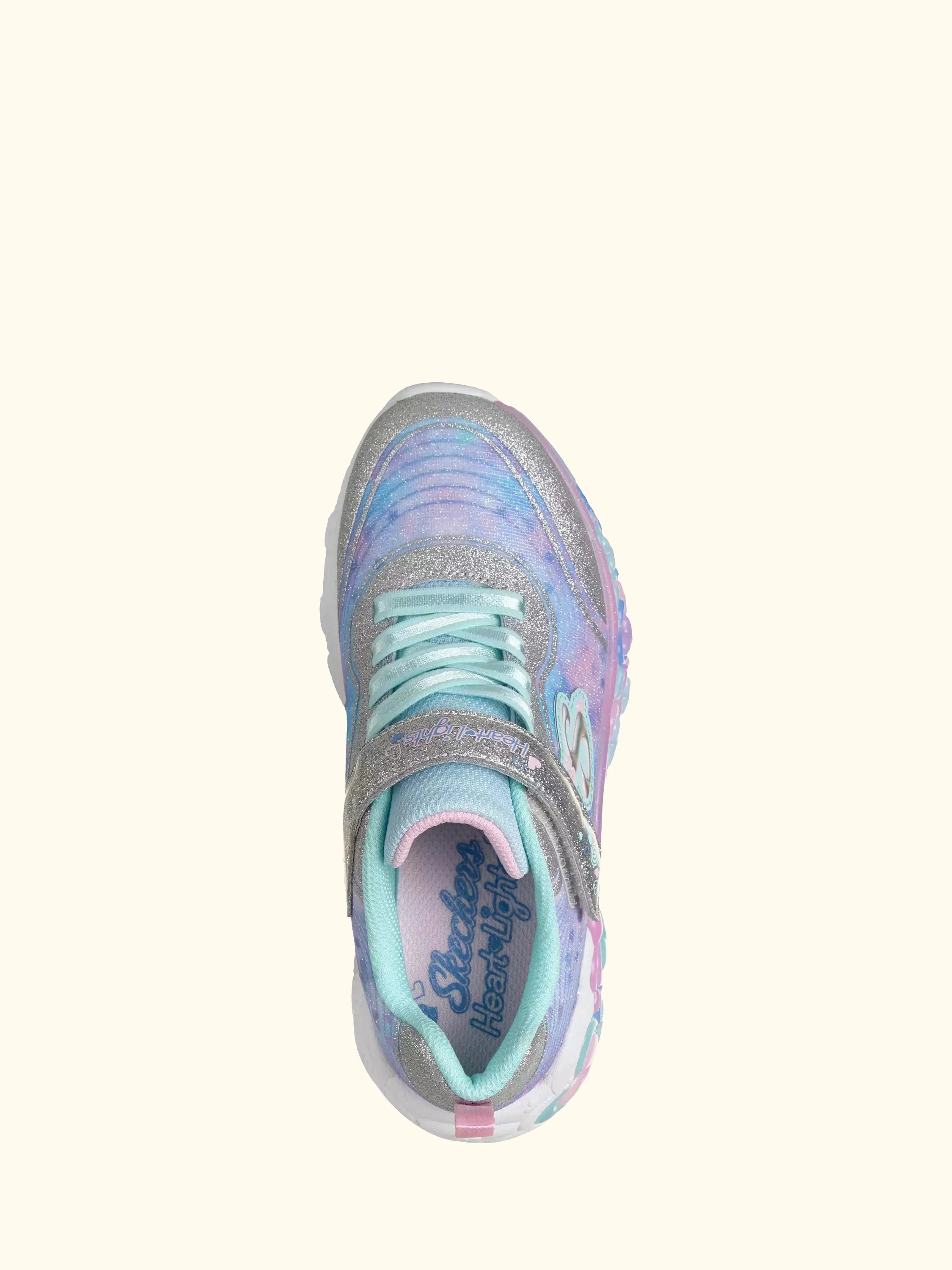 Skechers Kids' S-Lights Eternal Heart Lights Trainers, Silver/Multi