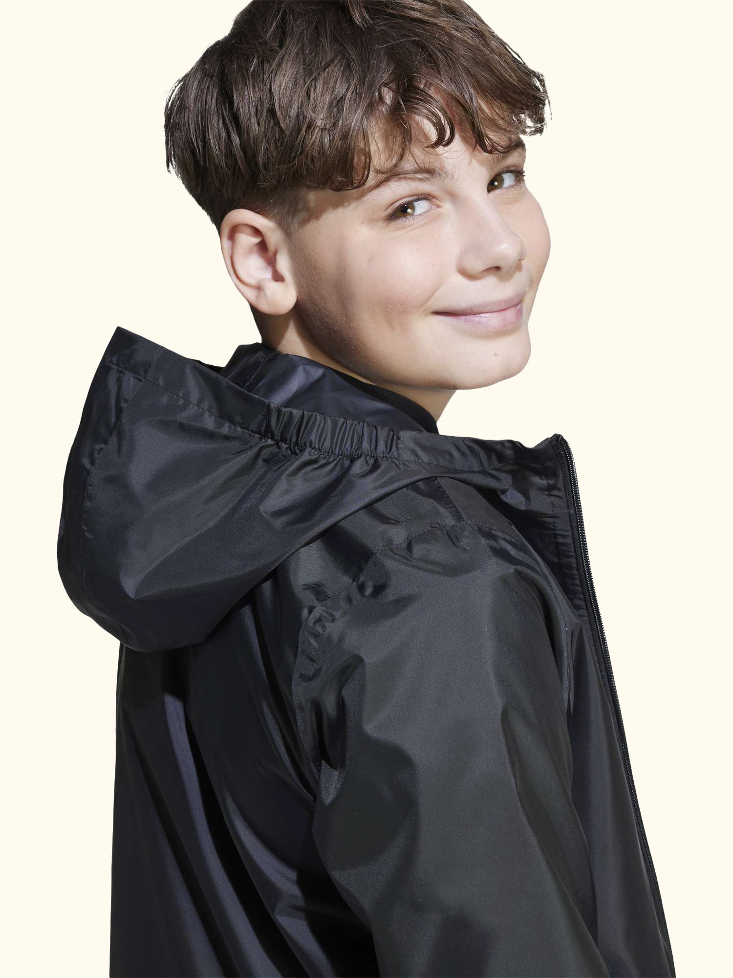 Kids' Waterproof Rain Jacket, Black