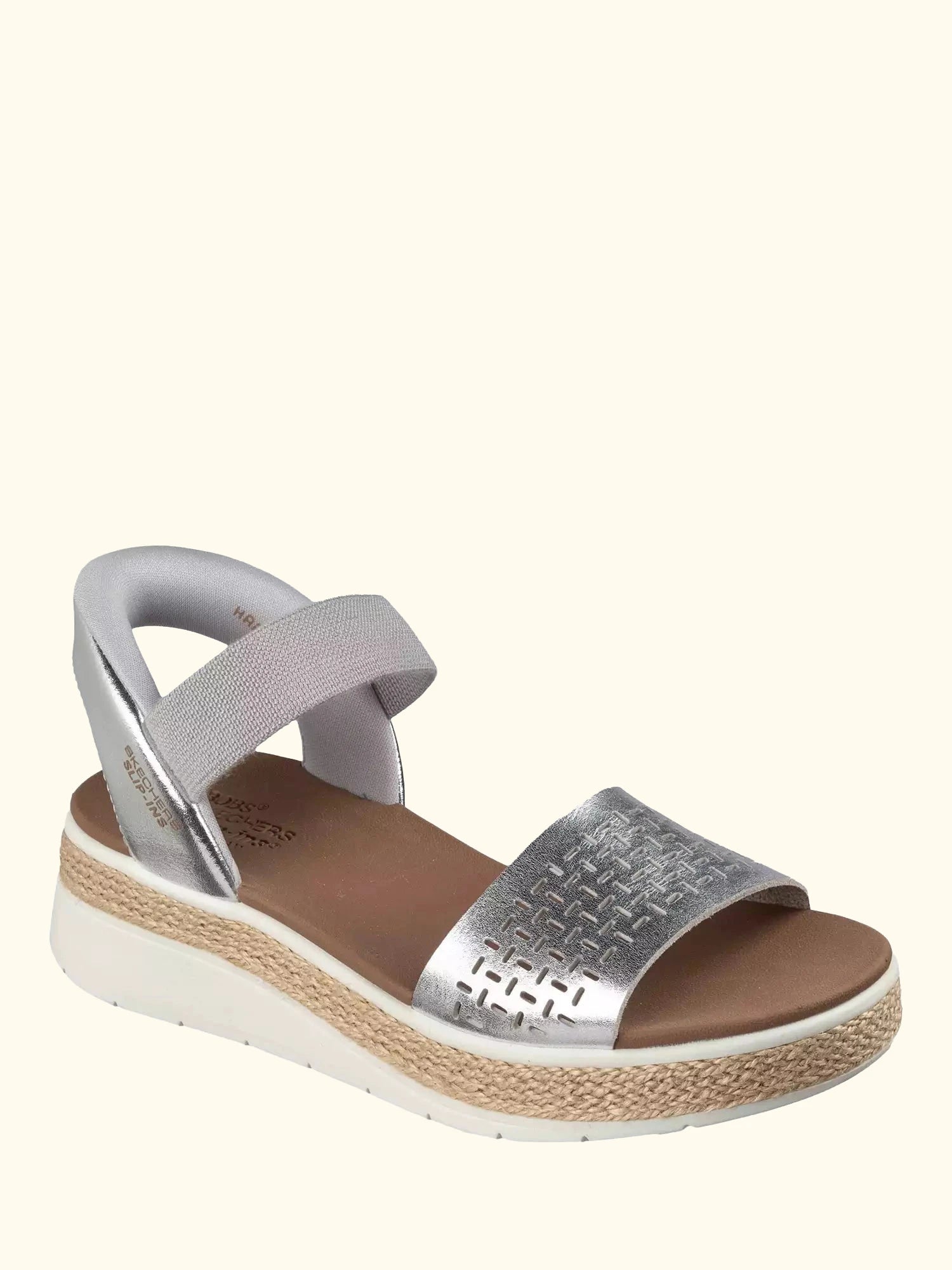Skechers BOBS Sun Ray Footbed Sandals, Silver