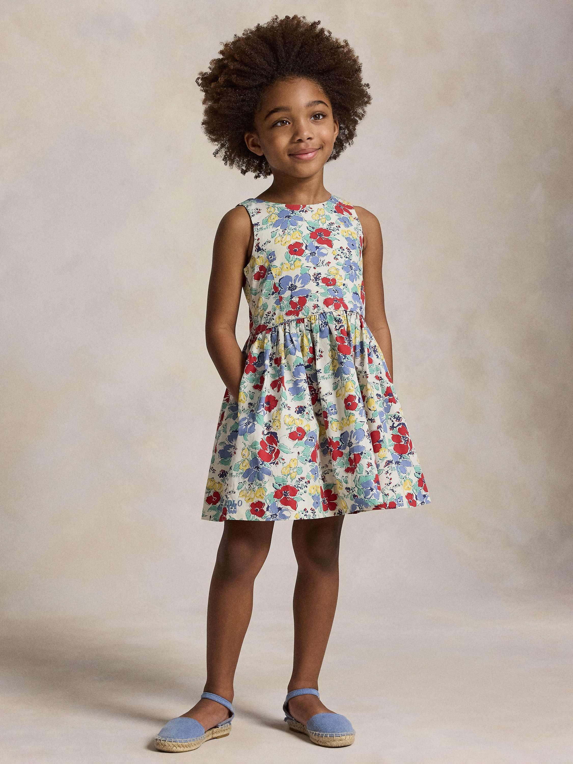 Kids' Fit & Flare Linnea Floral Dress, Blue Multi