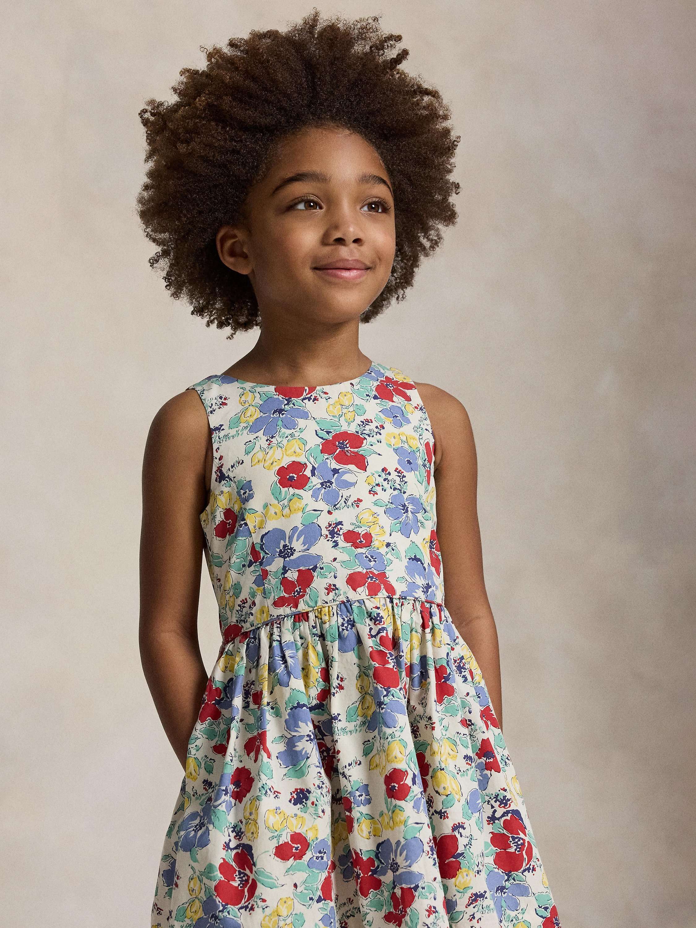 Kids' Fit & Flare Linnea Floral Dress, Blue Multi
