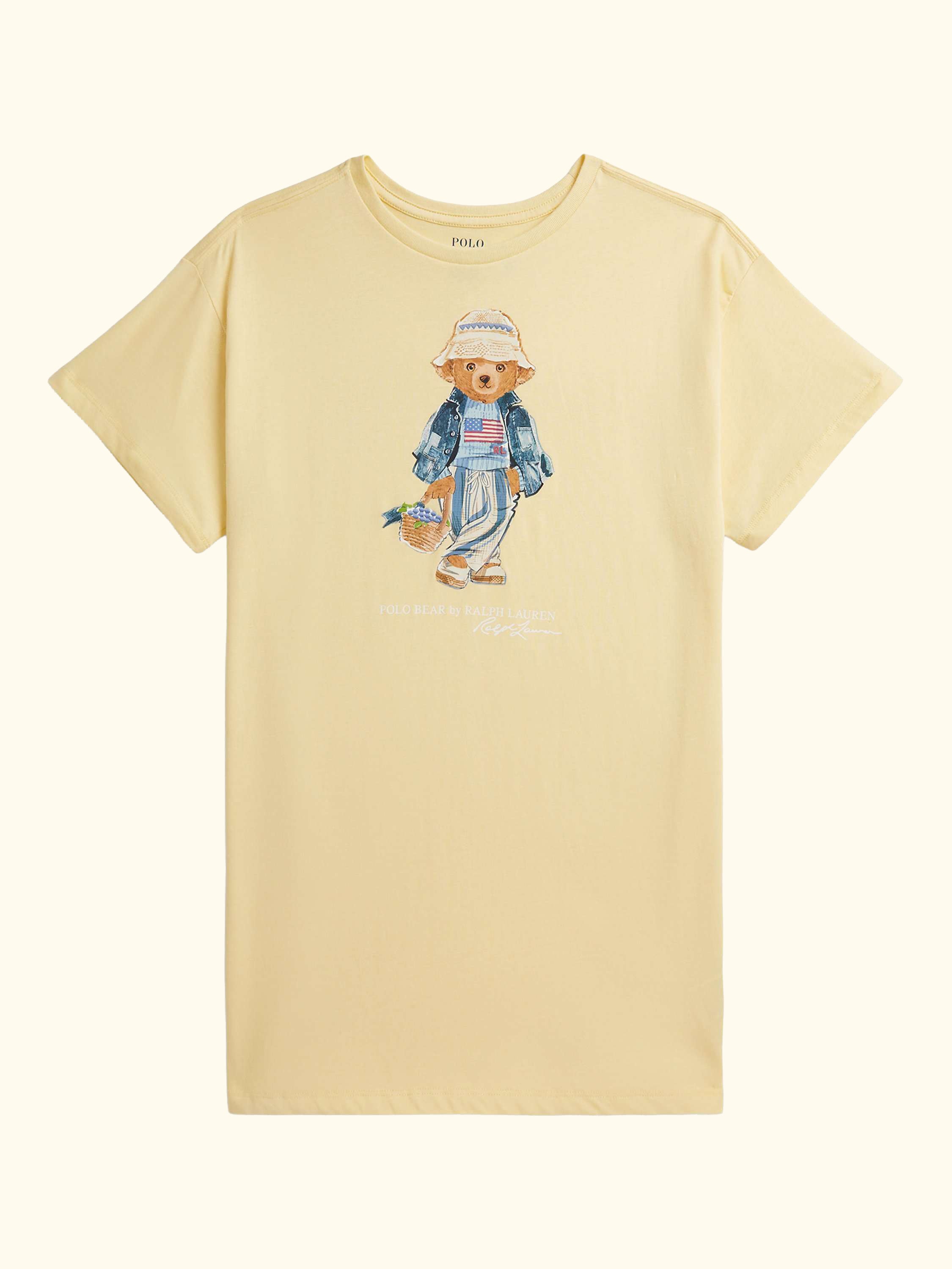 Kids' Polo Bear T-Shirt Dress, Yellow