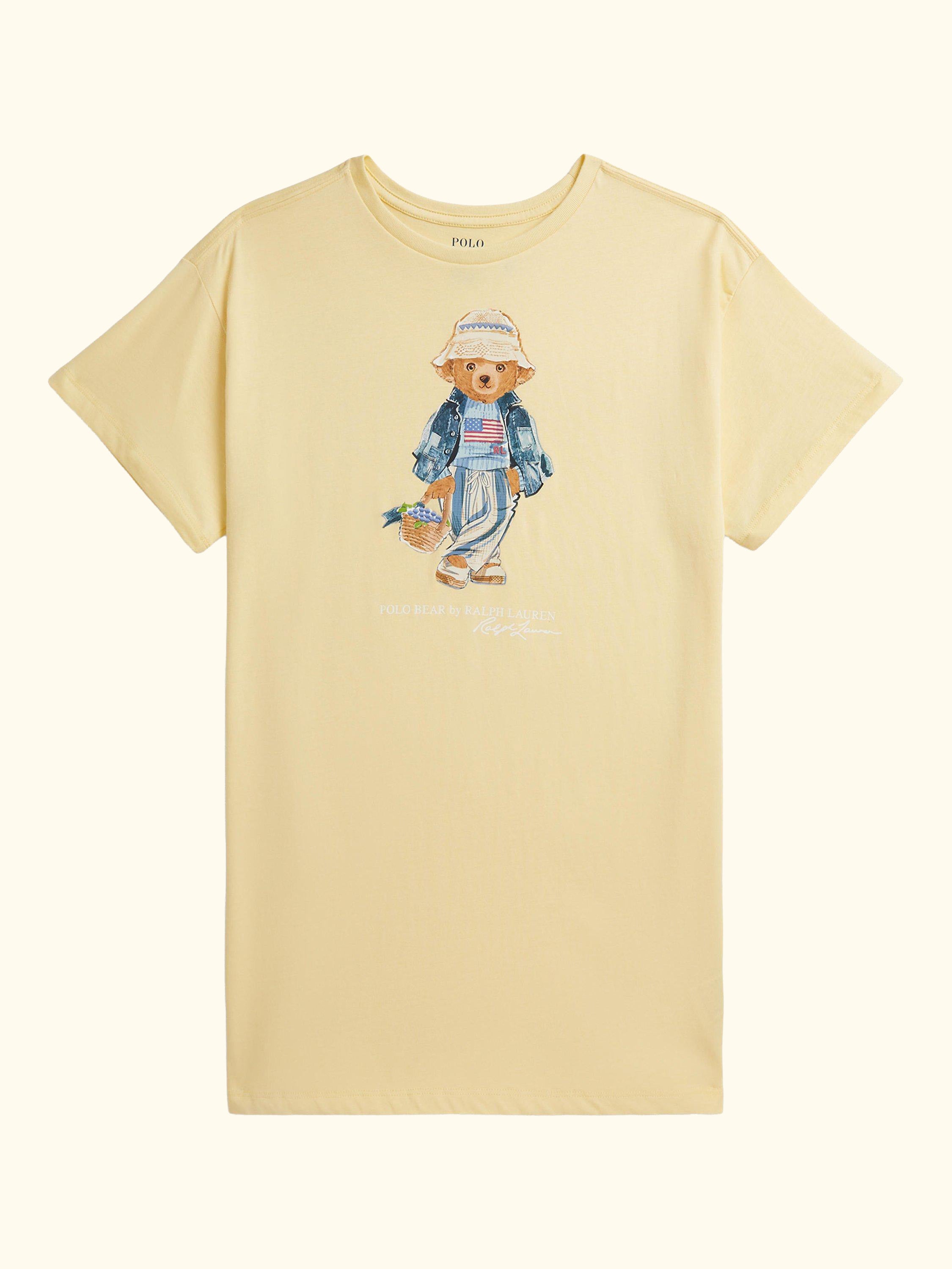 Kids' Polo Bear T-Shirt Dress, Yellow