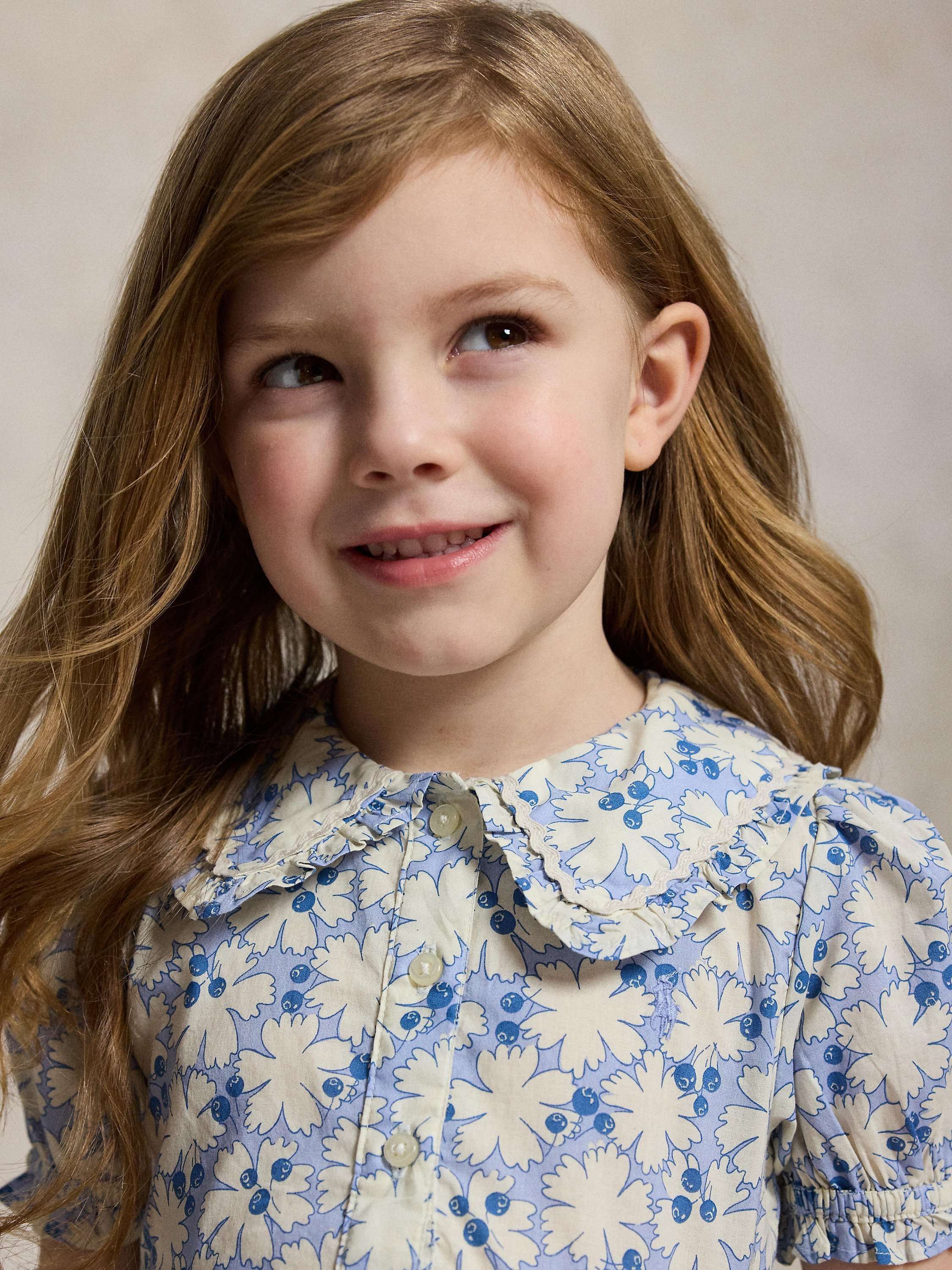 Polo Ralph Lauren Kids' Cotton Woven Blueberry Floral Shirt Dress, Multi