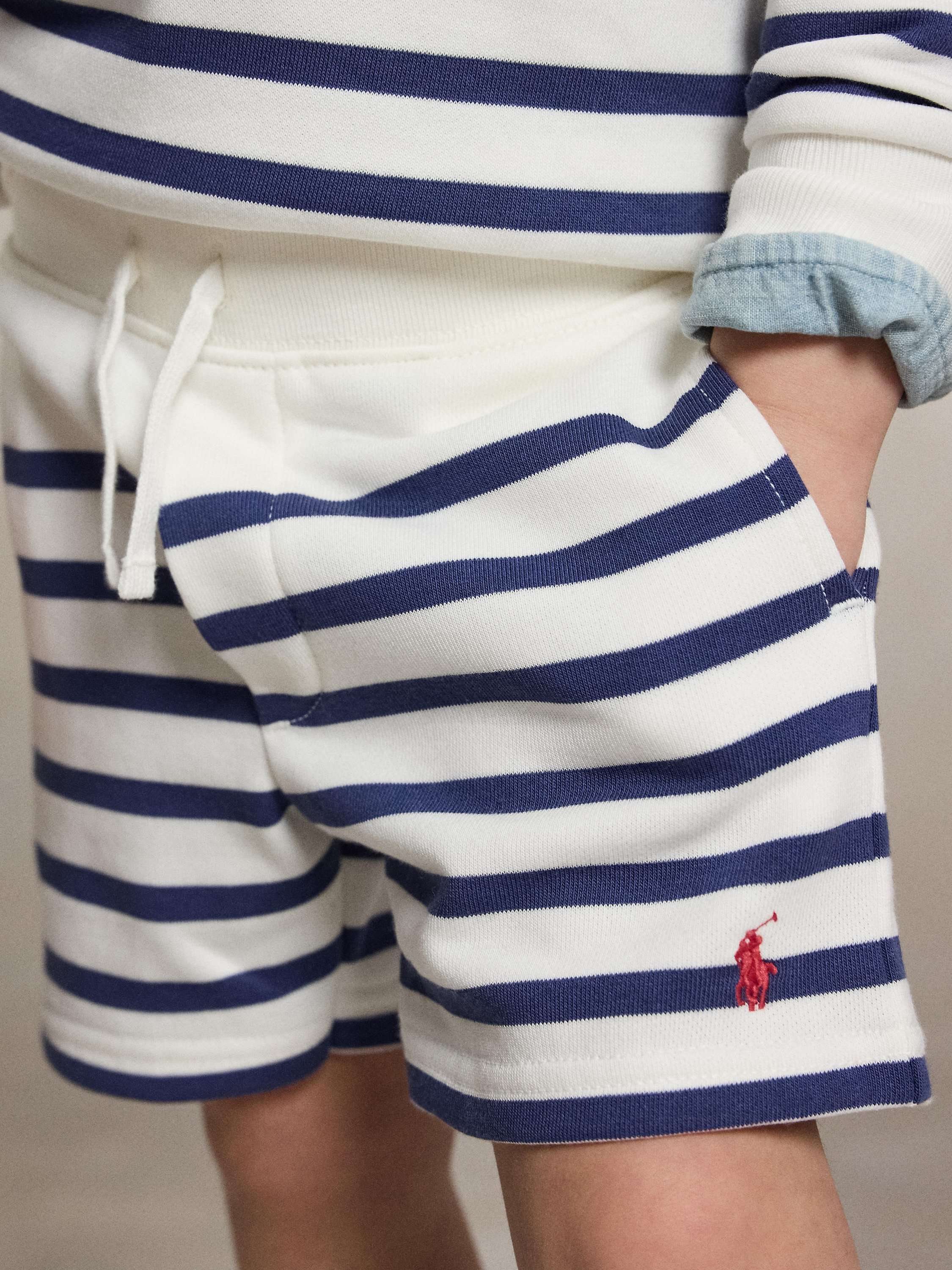 Kids' Striped Shorts, White/Navy