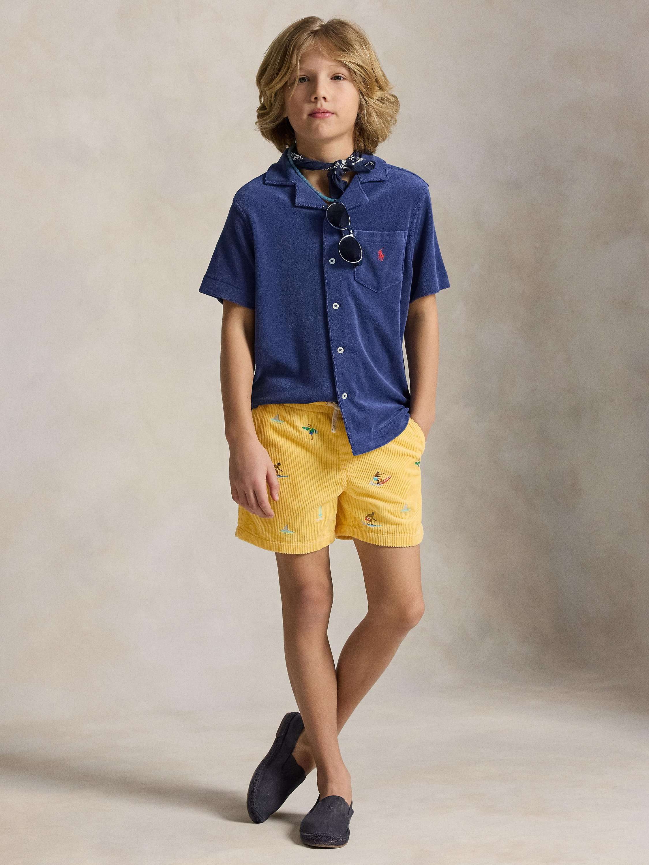 Kids' Polo Prepster Embroidered Shorts, Yellow