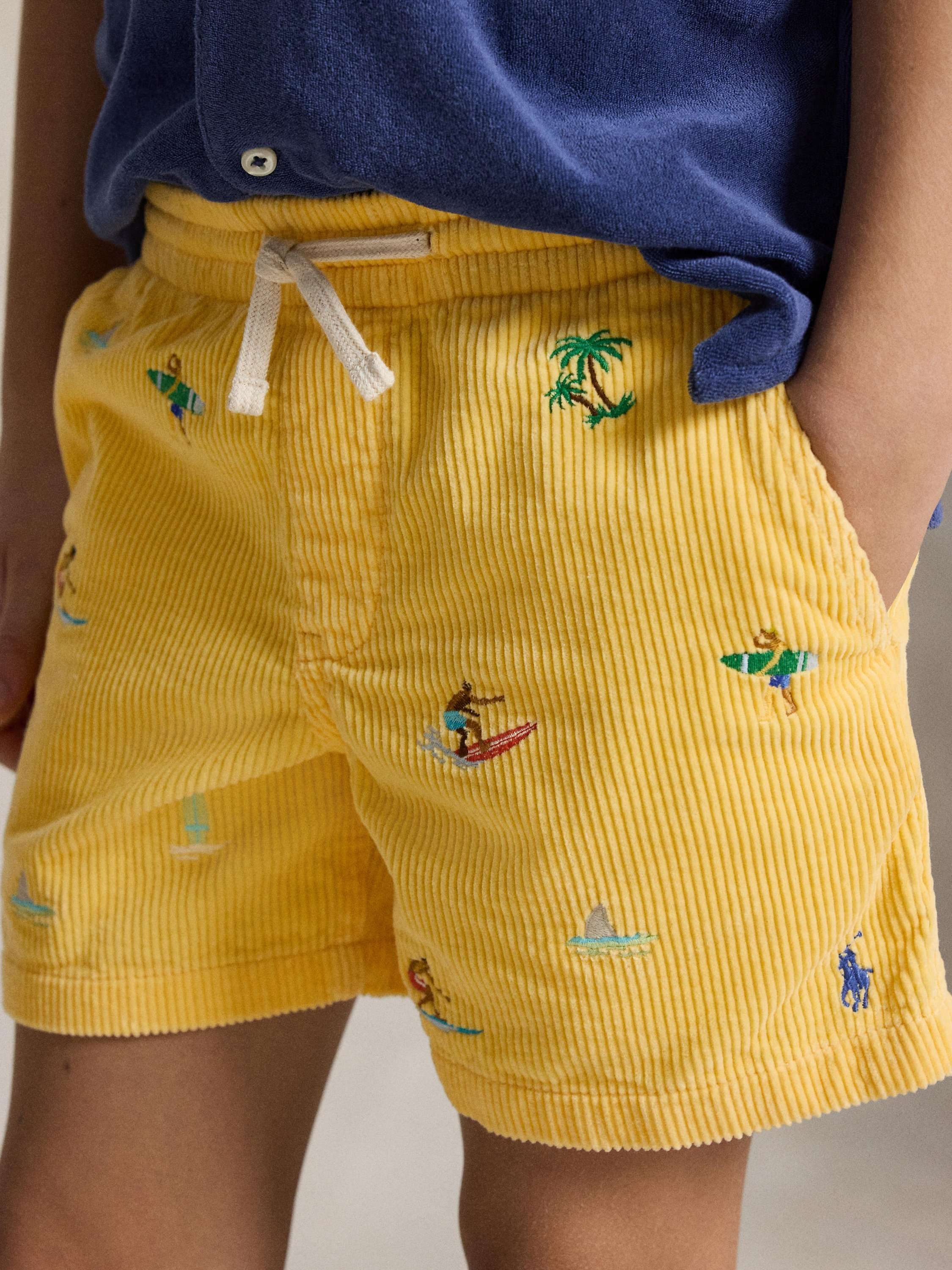 Kids' Polo Prepster Embroidered Shorts, Yellow