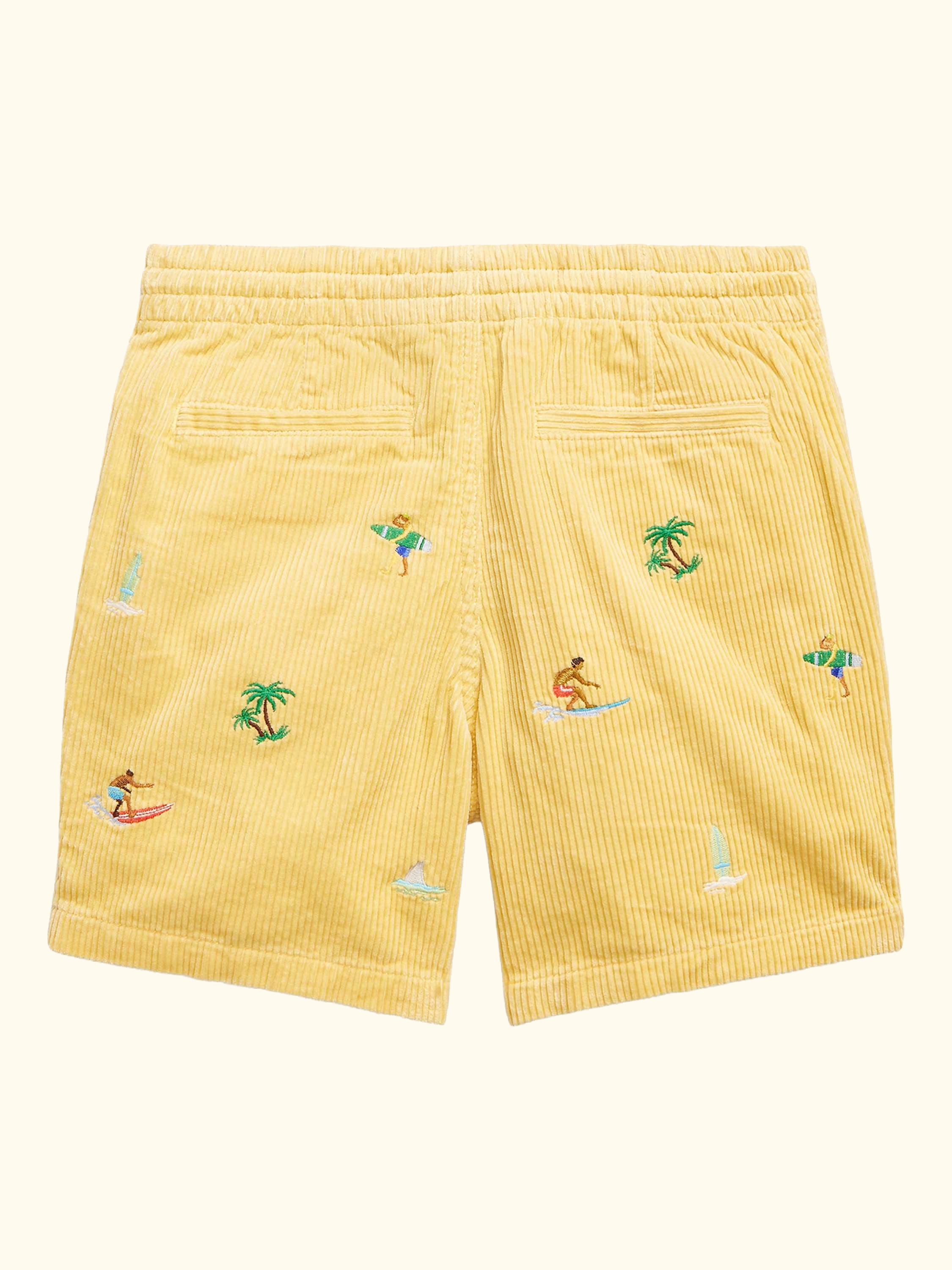 Kids' Polo Prepster Embroidered Shorts, Yellow