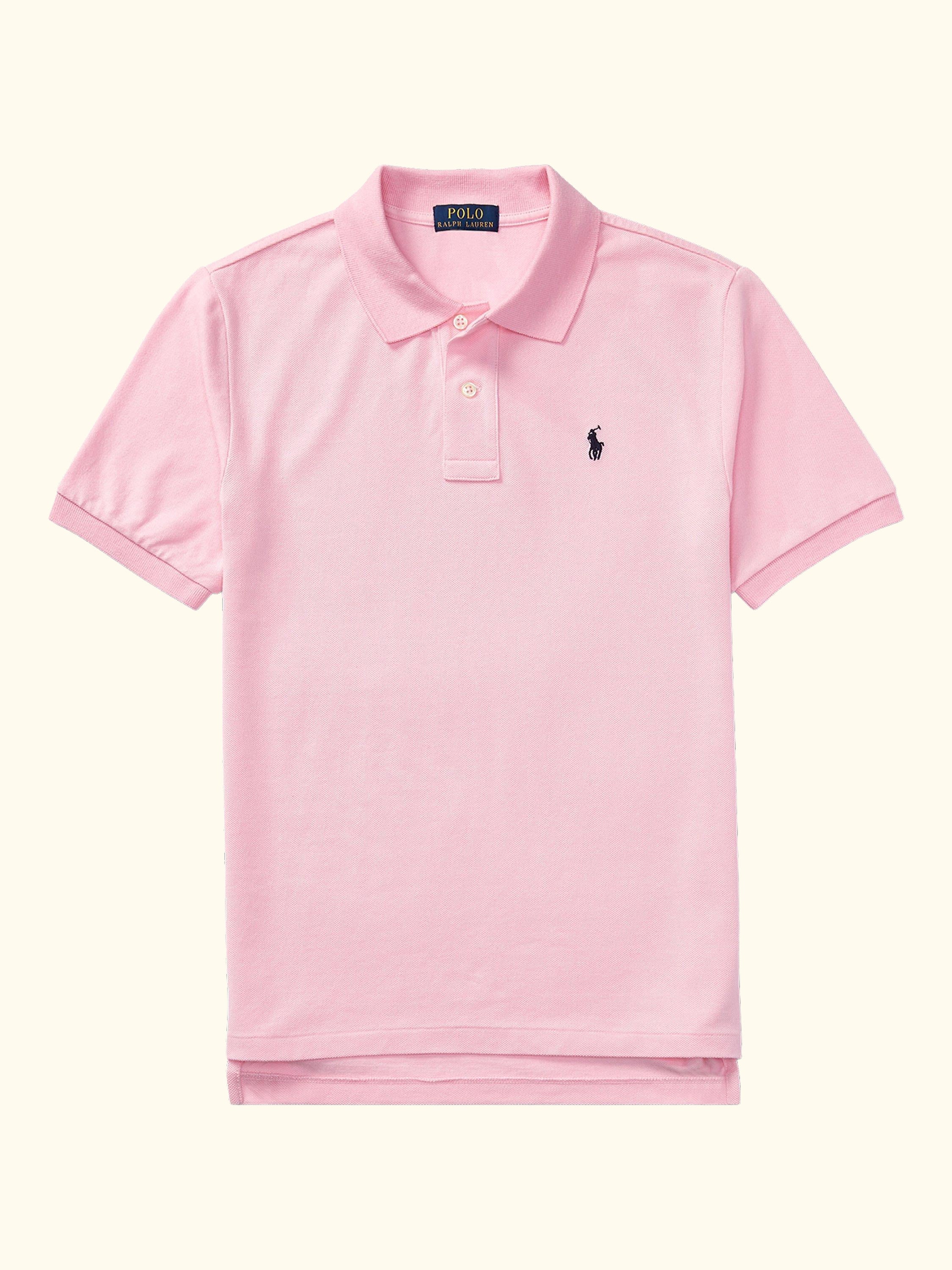 Kids' Pure Cotton Short Sleeved Polo Shirt, Pink