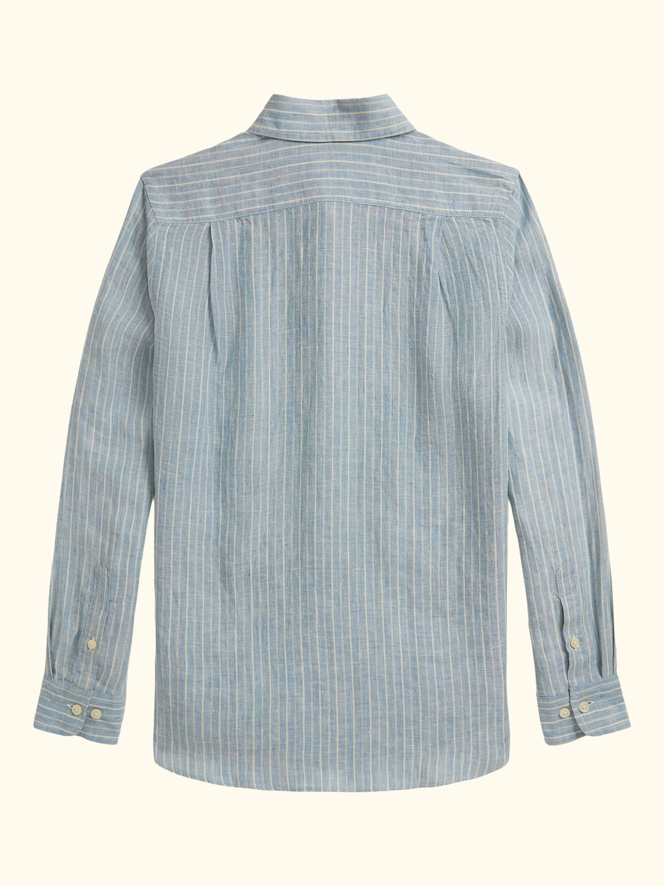 Kids' Pure Linen Long Sleeved Stripe Shirt, Multi