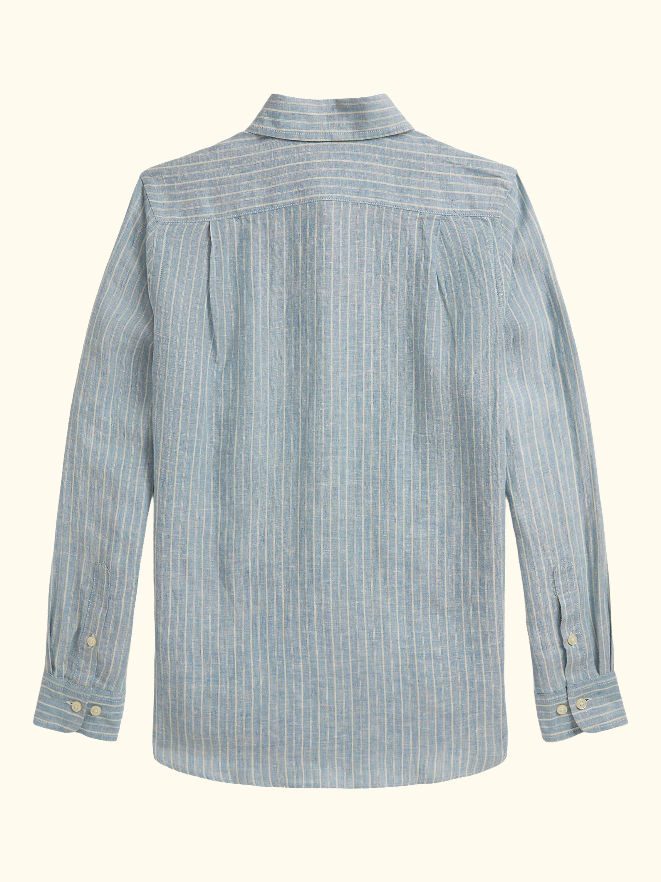 Kids' Pure Linen Long Sleeved Stripe Shirt, Multi