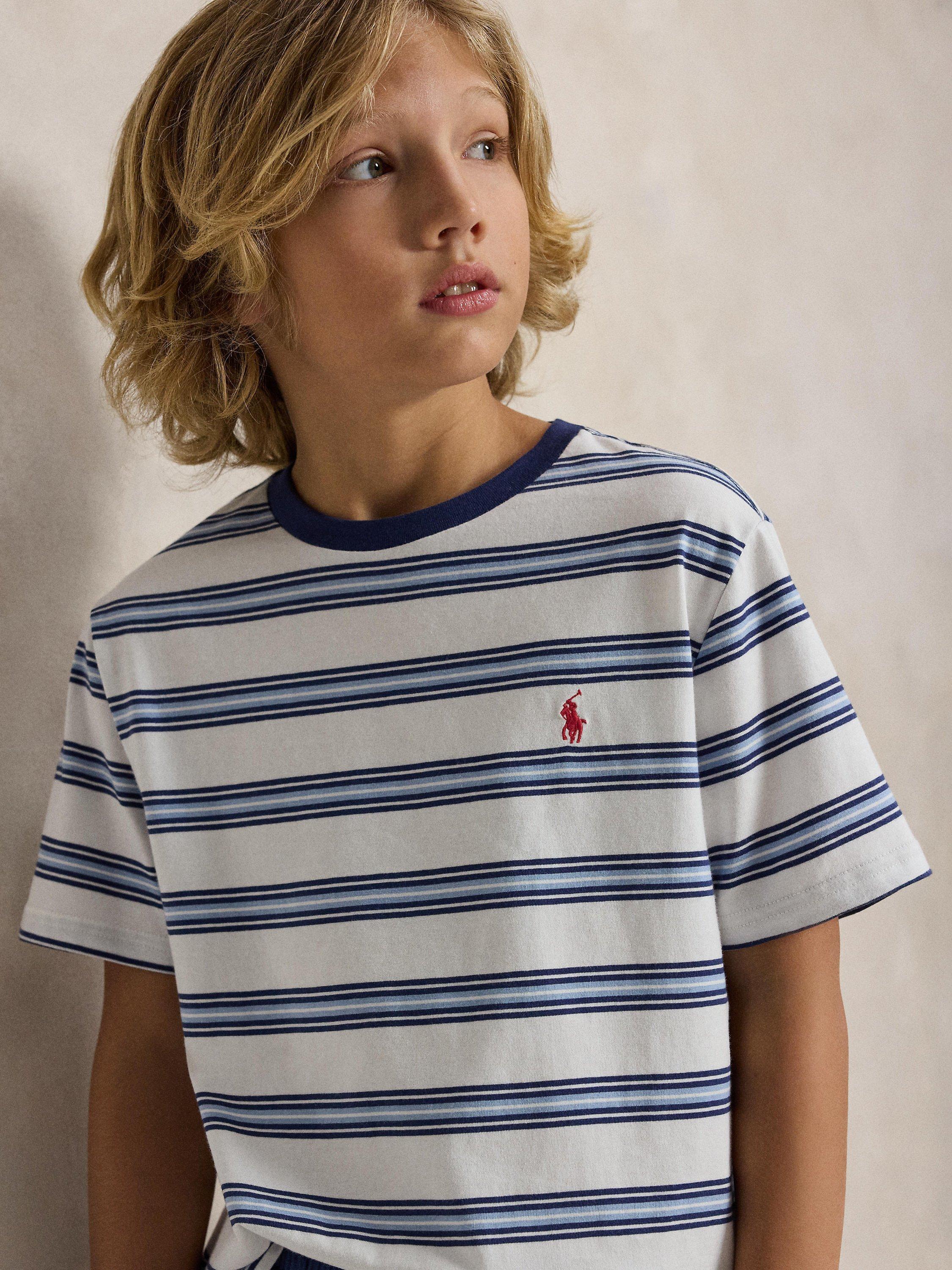 Kids' Short Sleeve Striped T-Shirt, Deckwash W