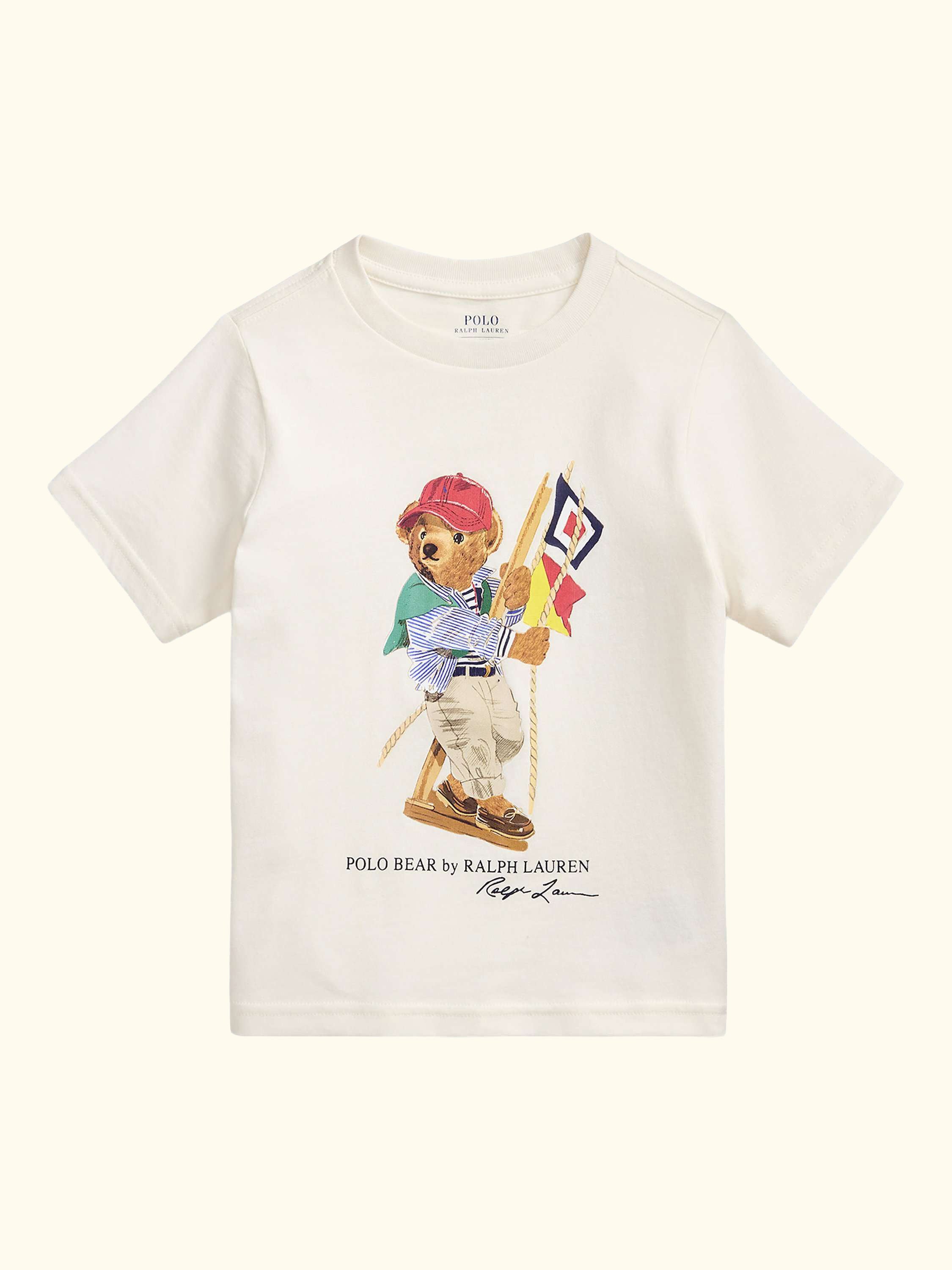 Kids' Short Sleeve Polo Bear T-Shirt, White