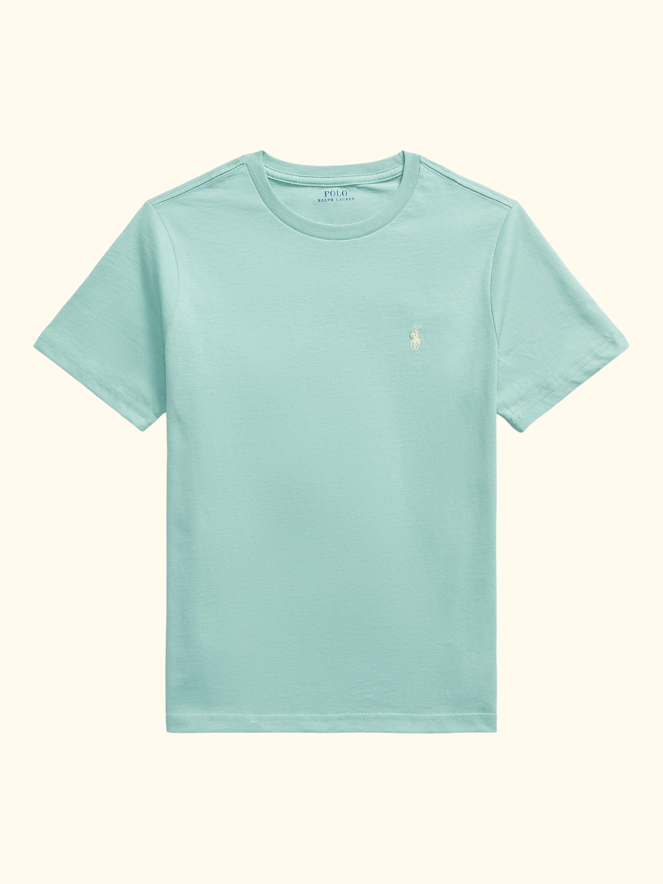 Kids' Pure Cotton Short Sleeved T-Shirt, Celadon