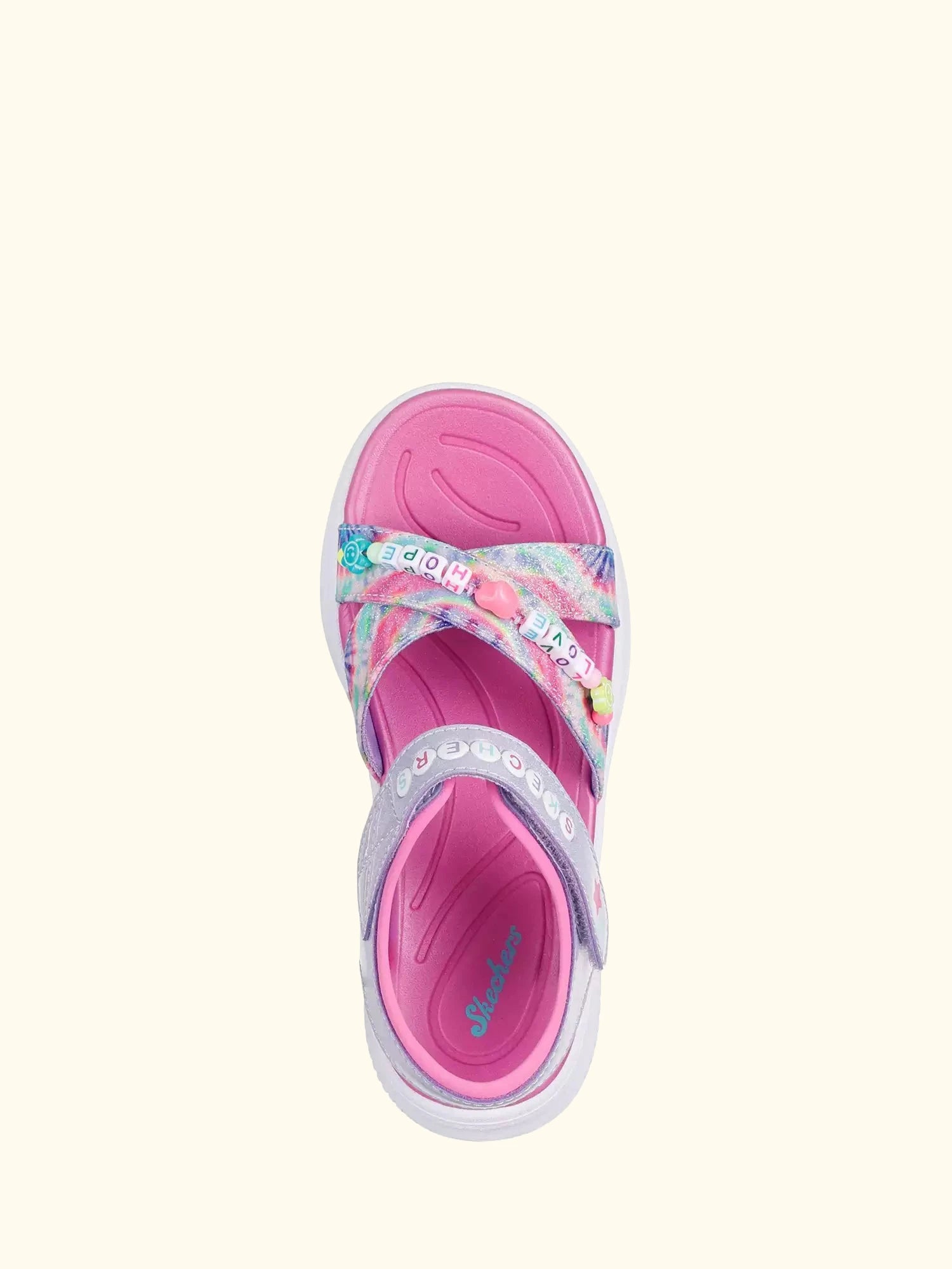 Skechers Kids' Jumpsters Tie Dye Bffs Open Toe Sandals, Lavender/Multi