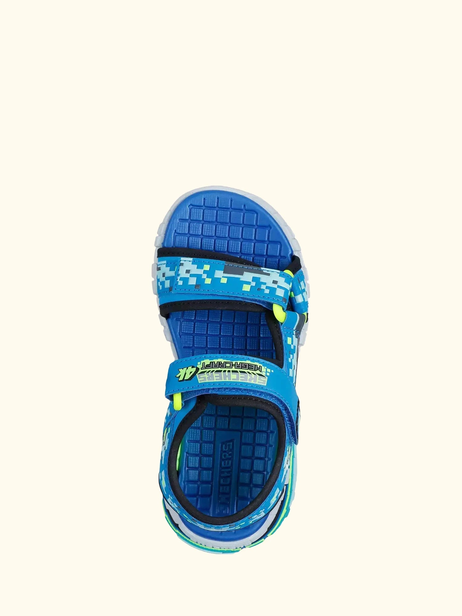Skechers Kids' Mega Splash 4K Sandals, Black/Blue/Lime
