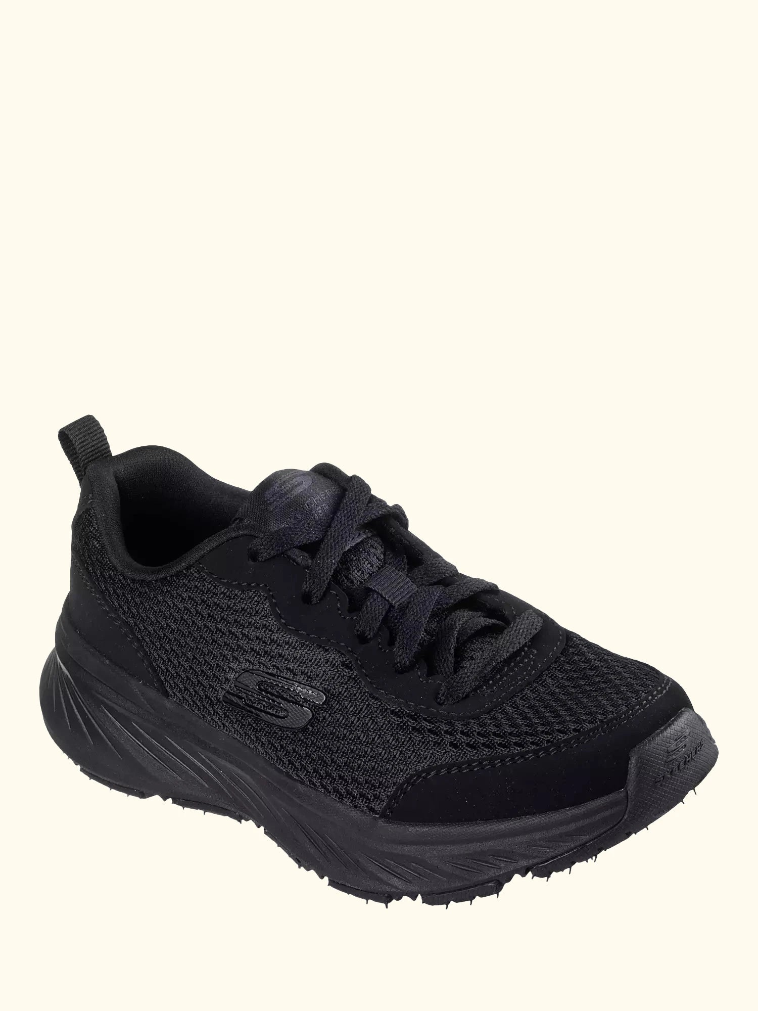 Skechers Kids' Edgeride Rekze Mesh Lace Up Trainers, Black