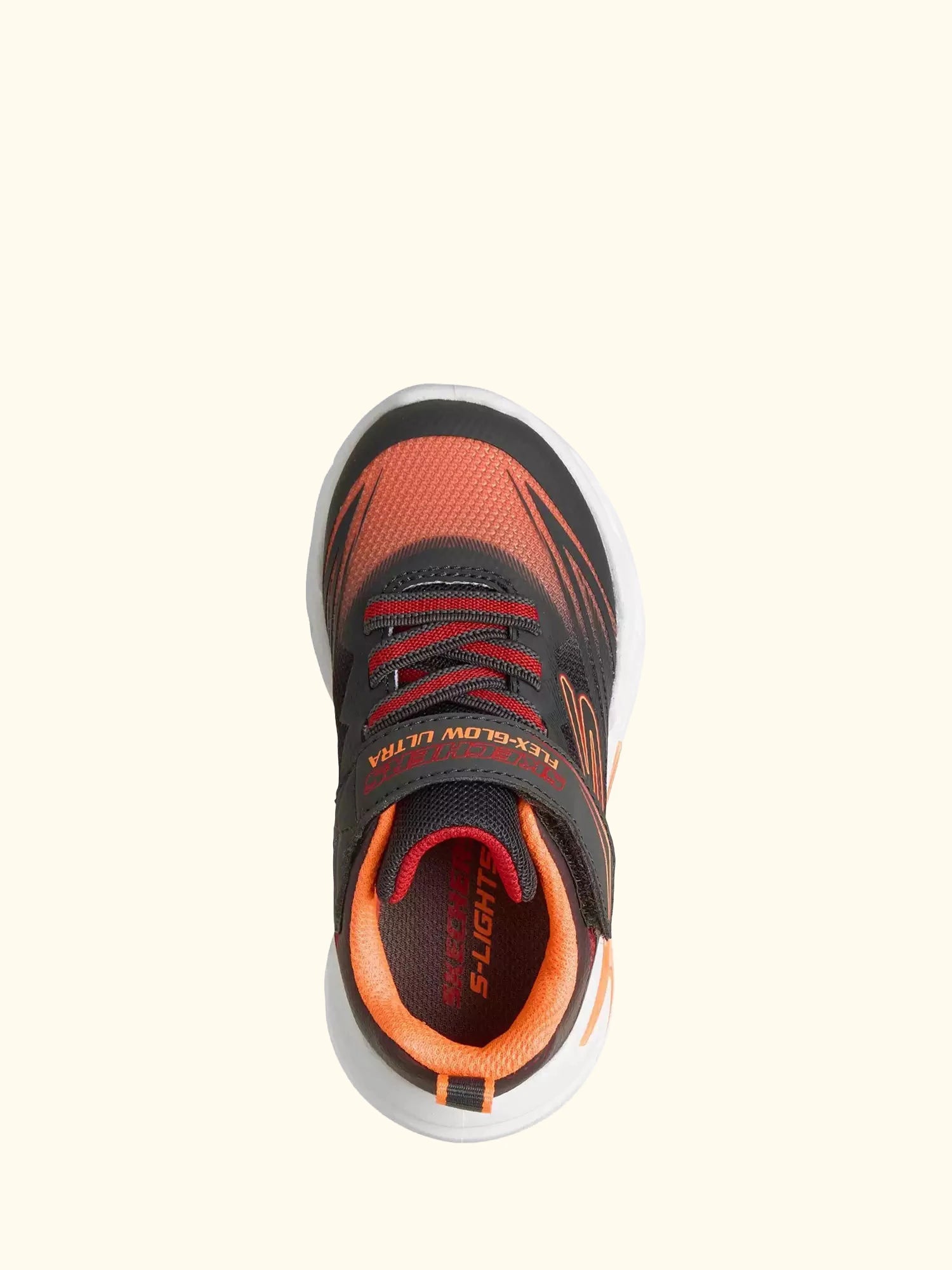 Skechers Kids' Flex-Glow Ultra Mesh Trainers, Charcoal/Red