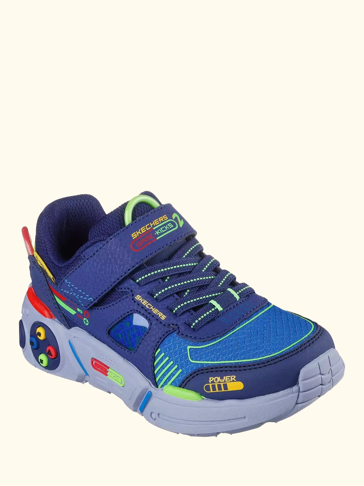Skechers Kids' Game Kicks Gametronix 2.0 Trainers, Navy/Multi