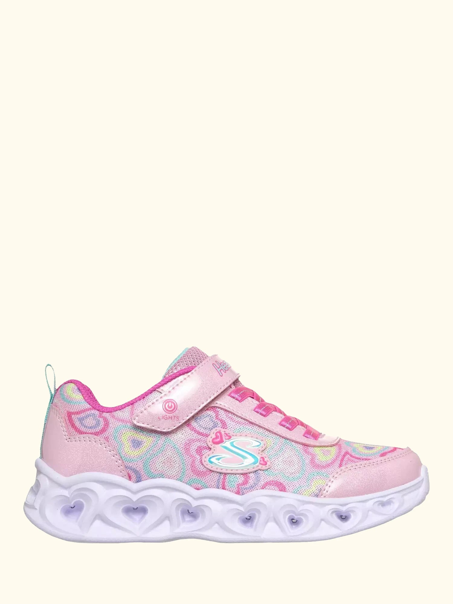 Skechers Kids' Heart Lights Boogie Love Trainers, Light Pink/Multi