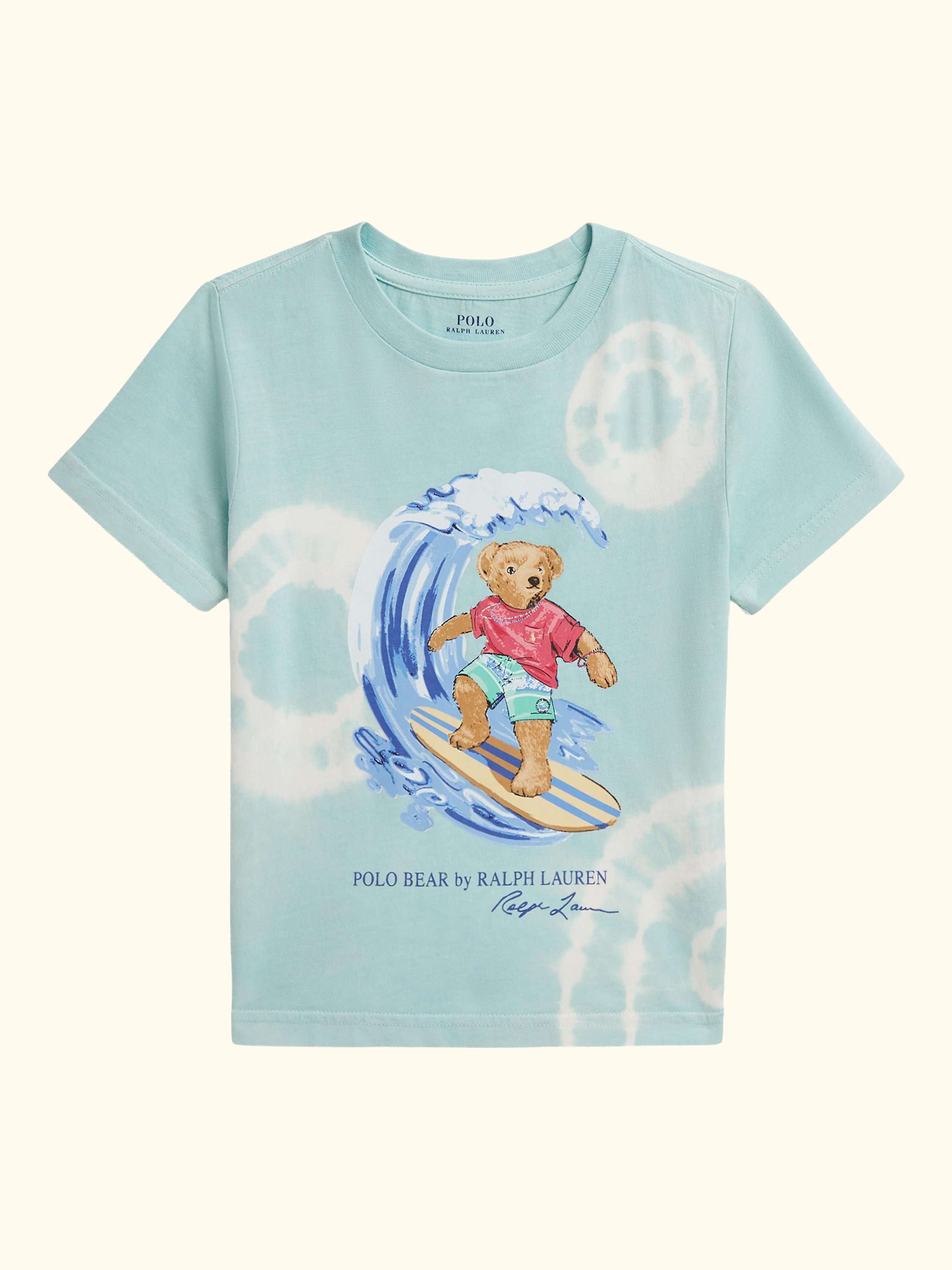 Kids' Short Sleeve Polo Bear Surf T-Shirt, Parakeet