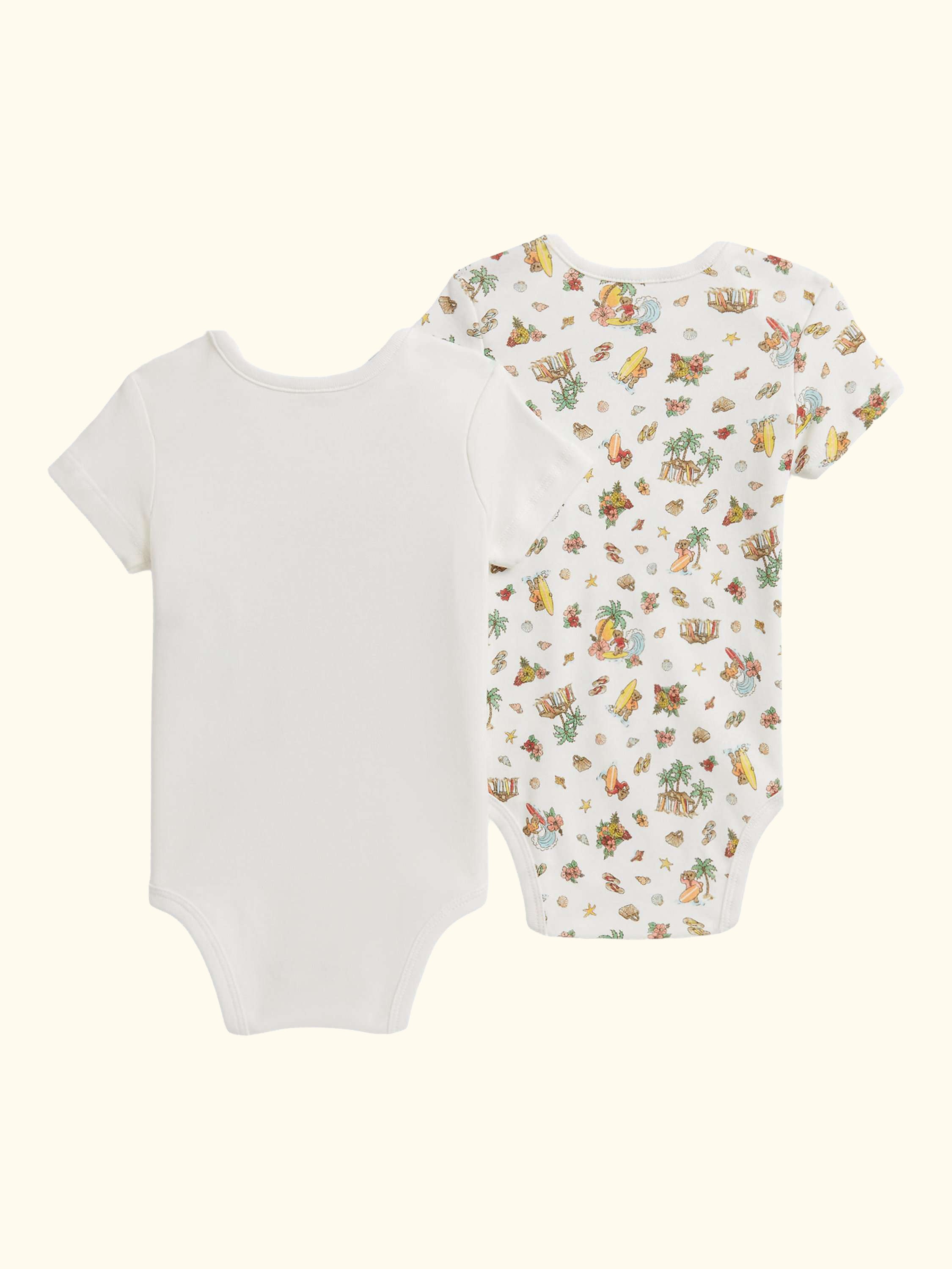 Baby Polo Bear Surf Print Bodysuit, Pack of 2, Multi