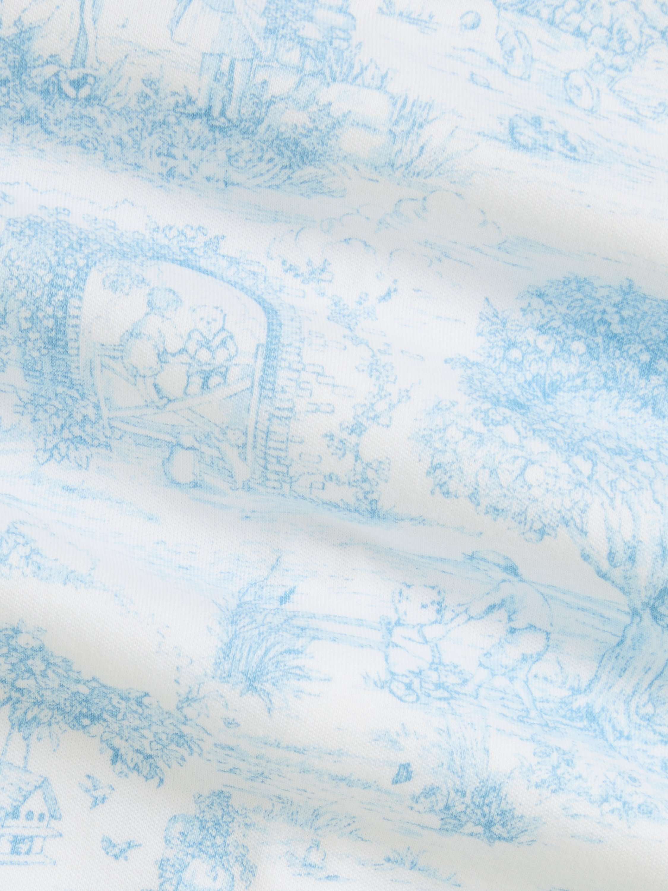 Baby Cotton Knit Toile 3 Piece Gift Box Set, Blue Mu