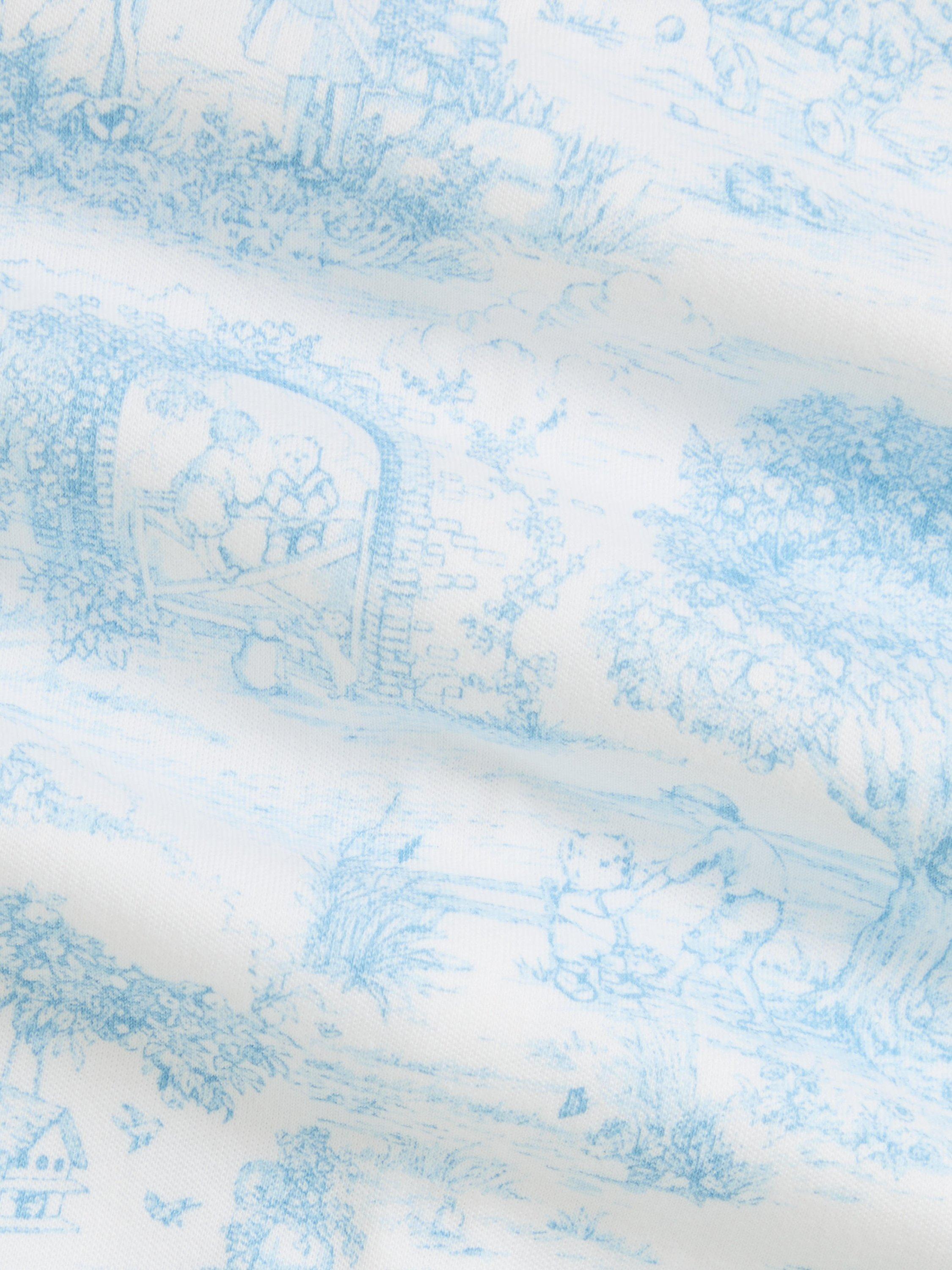 Baby Cotton Knit Toile 3 Piece Gift Box Set, Blue Mu