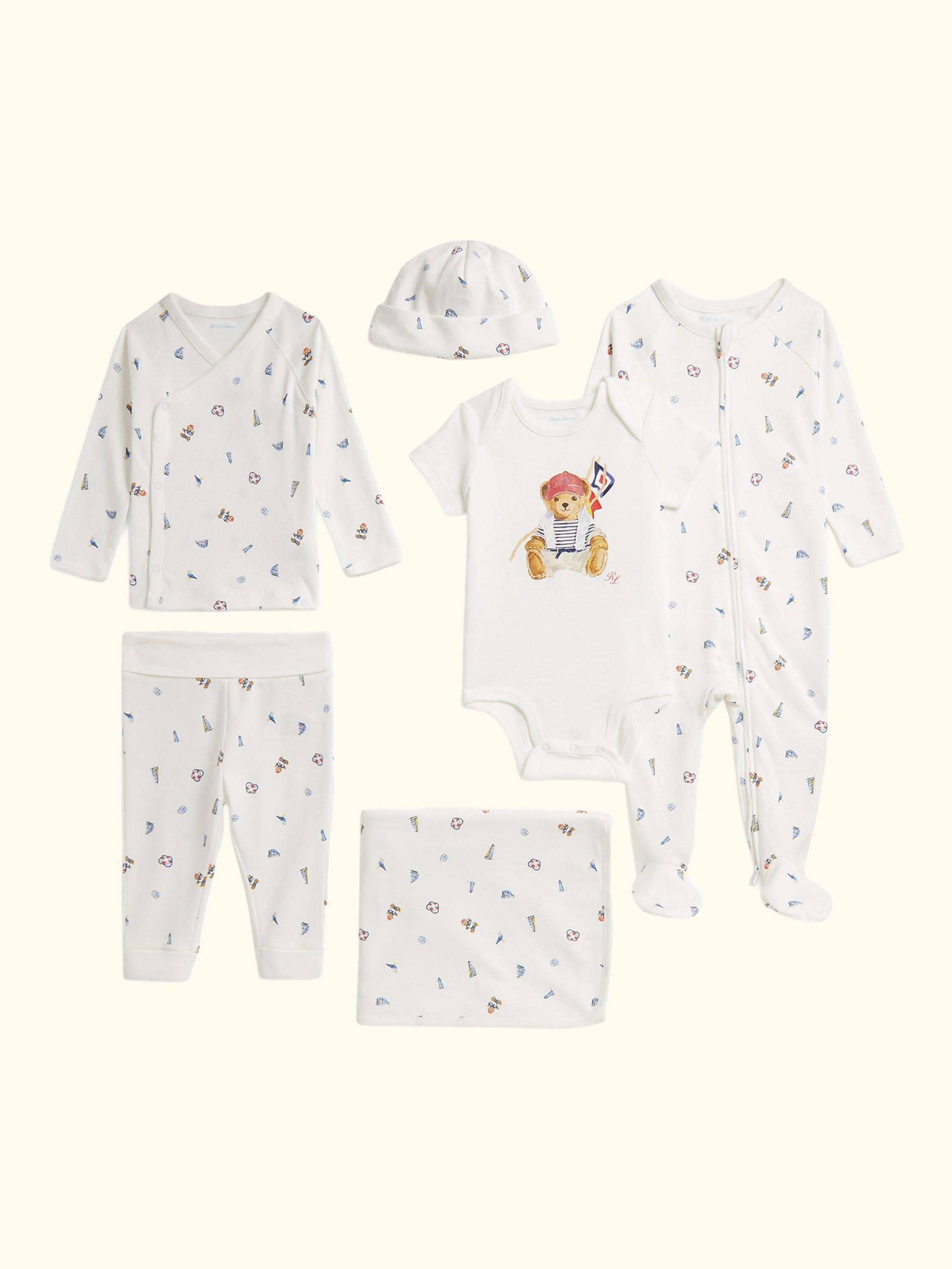 Baby Cotton Nautical Bear Gift Box Set, Multi