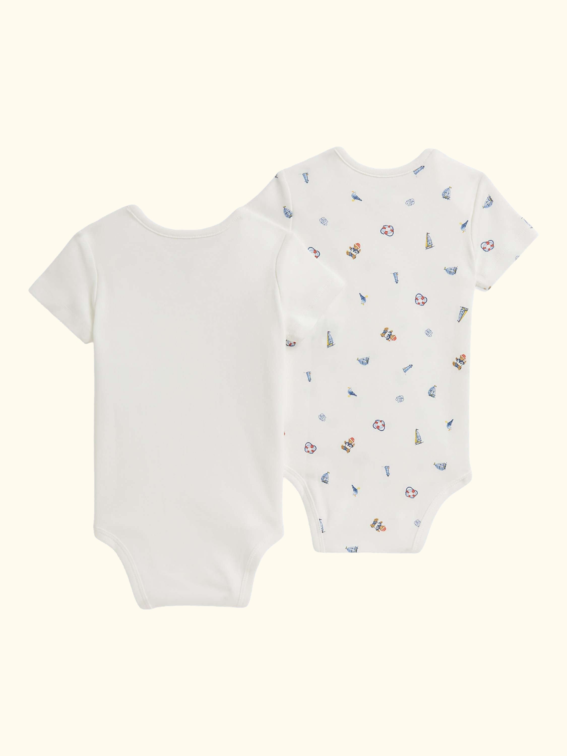 Baby Cotton Bodysuit  Polo Bear Nautical Print Gift Box, Set of 2, Multi
