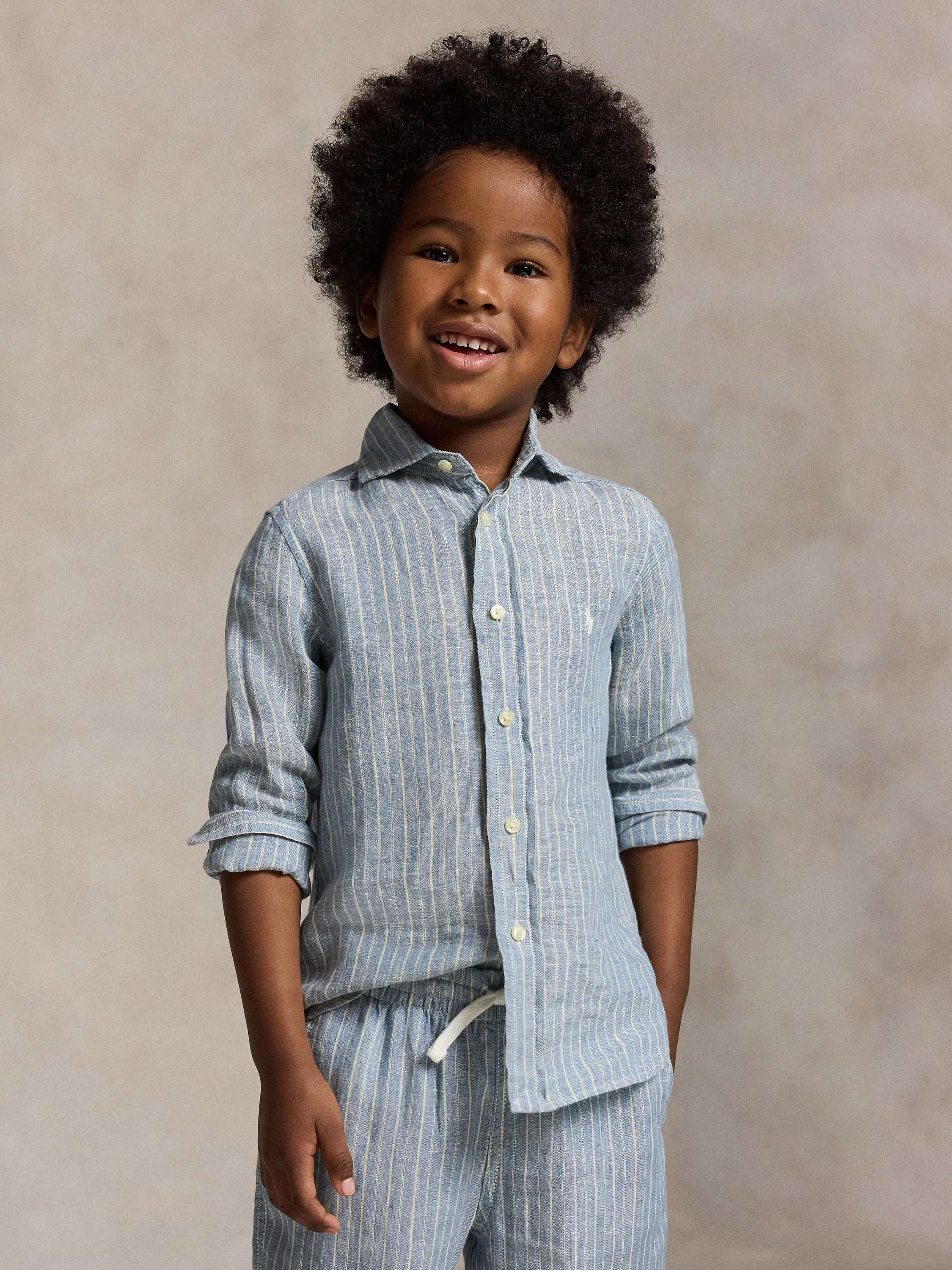 Kids' Striped Linen Shirt, Multi