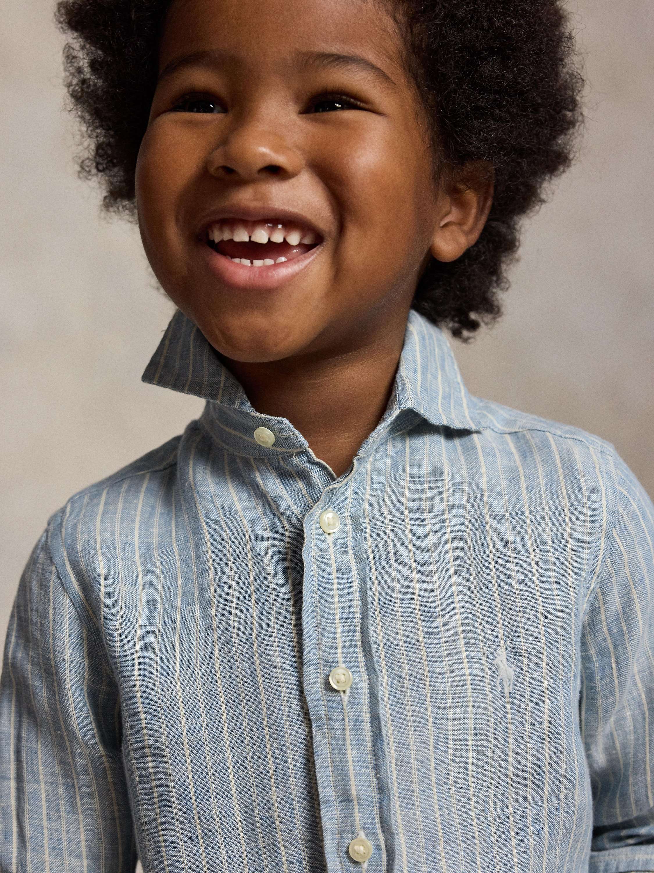 Kids' Striped Linen Shirt, Multi