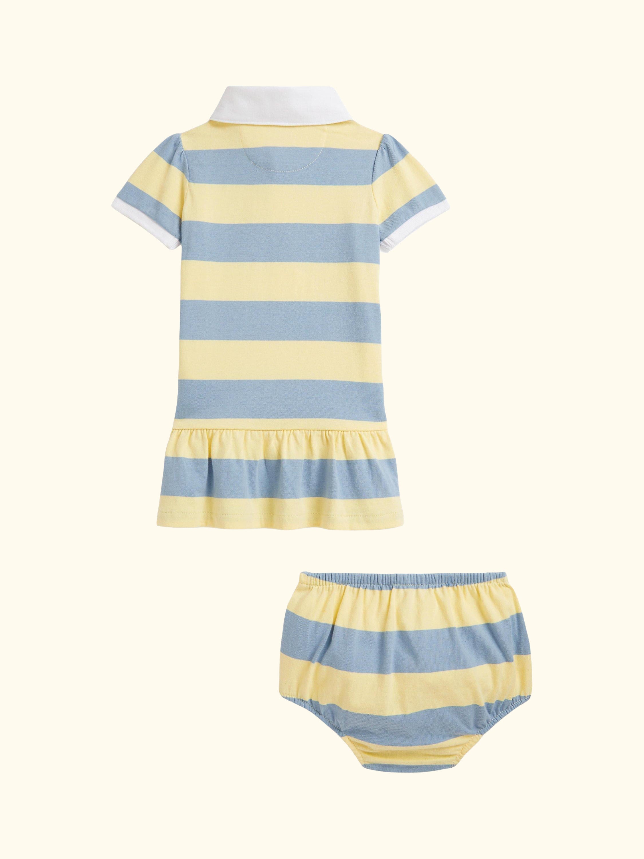 Baby Rugby Shirt Stripe Dress, T-bird Yellow