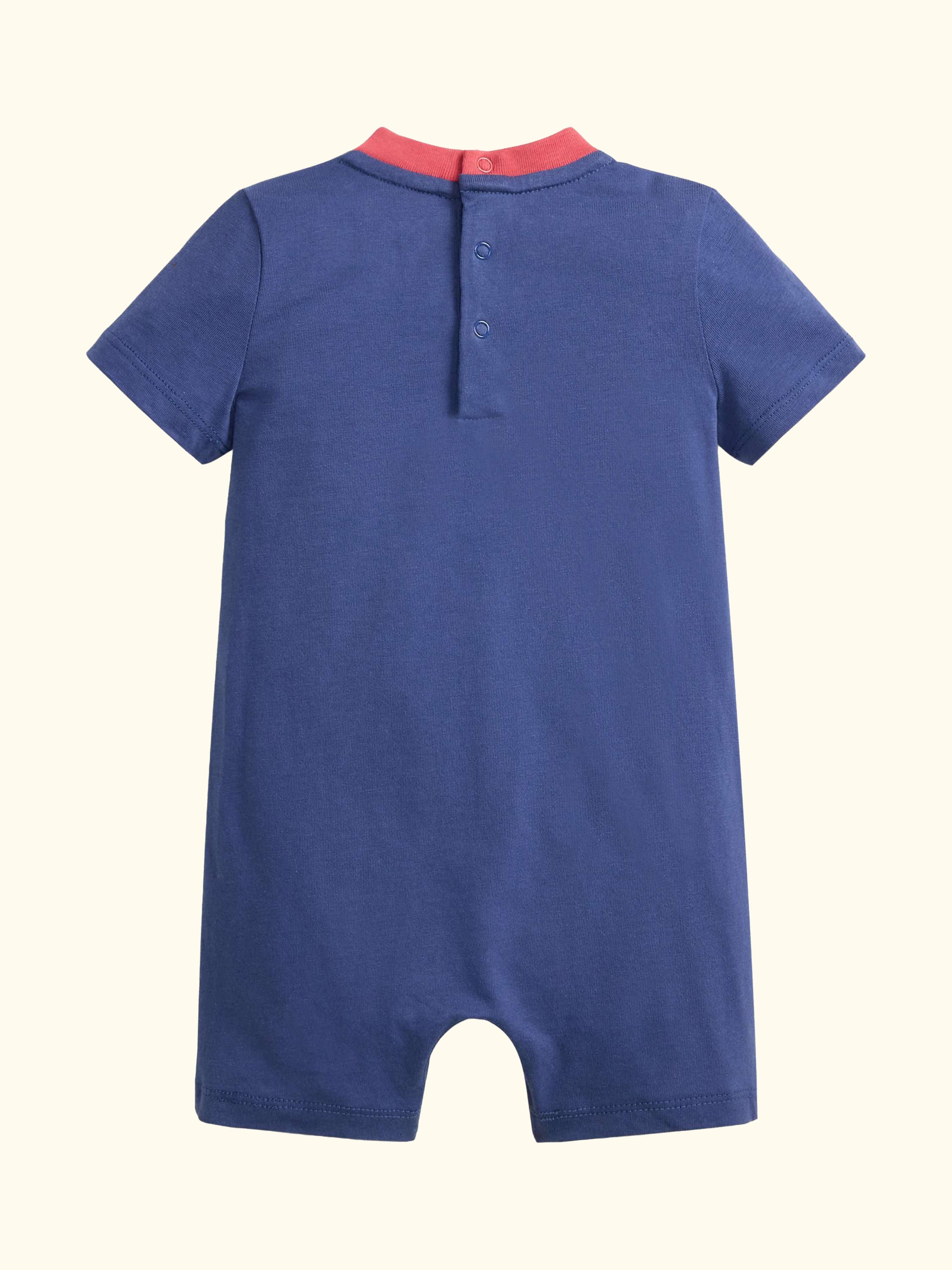 Baby Nautical Polo Bear Short Sleeve Bodysuit, Navy