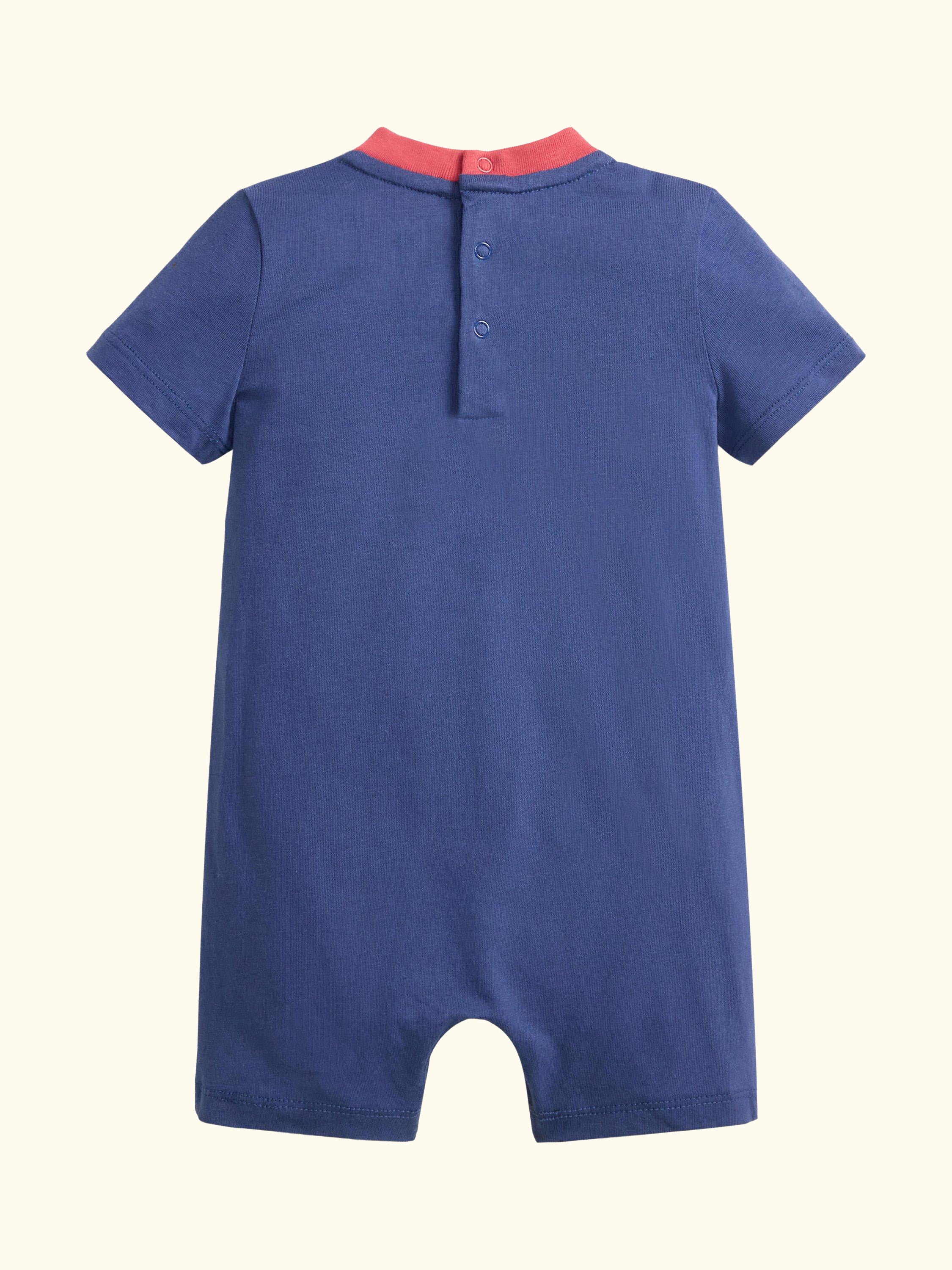 Baby Nautical Polo Bear Short Sleeve Bodysuit, Navy