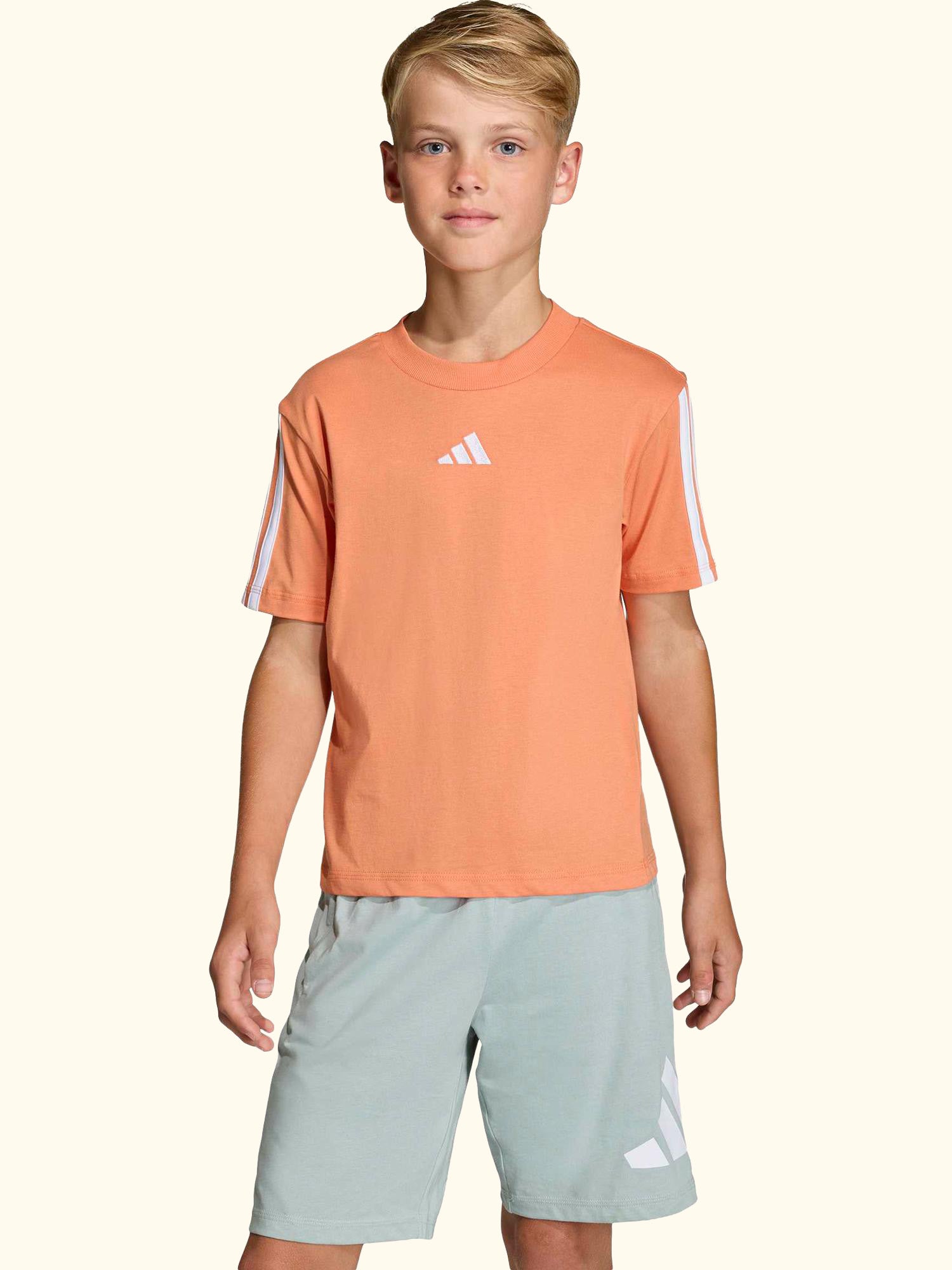 Kids' Cotton Short Sleeved T-Shirt, Dusty Orange/White
